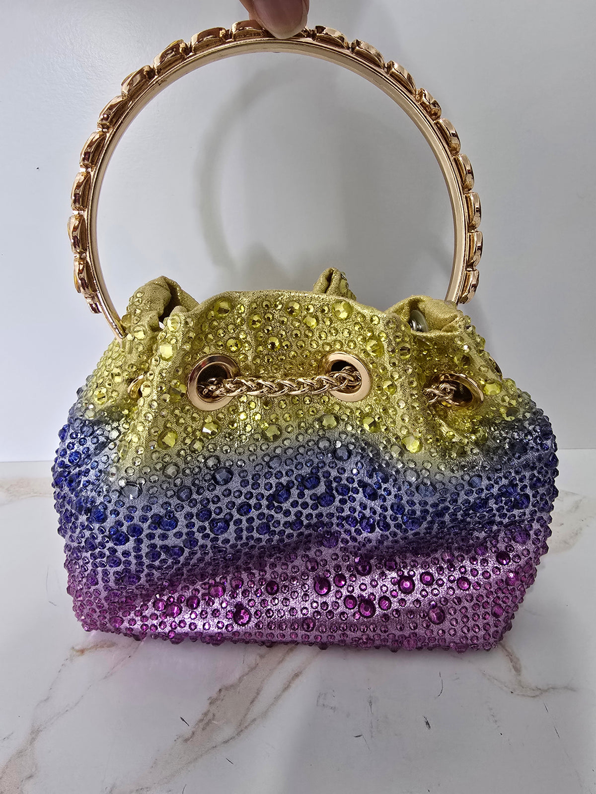 Multi-Colored Embellished Wrist Bag