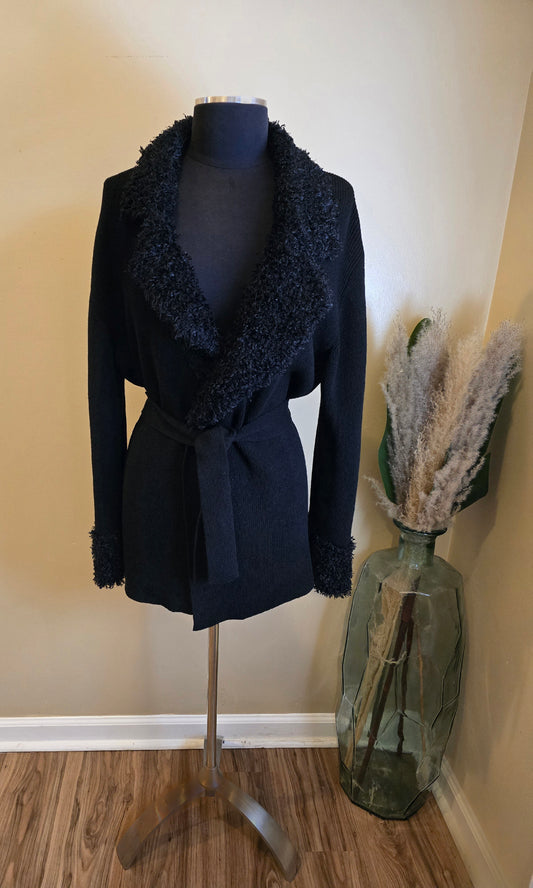 Max Studio Black Knit Cardigan Sz XL