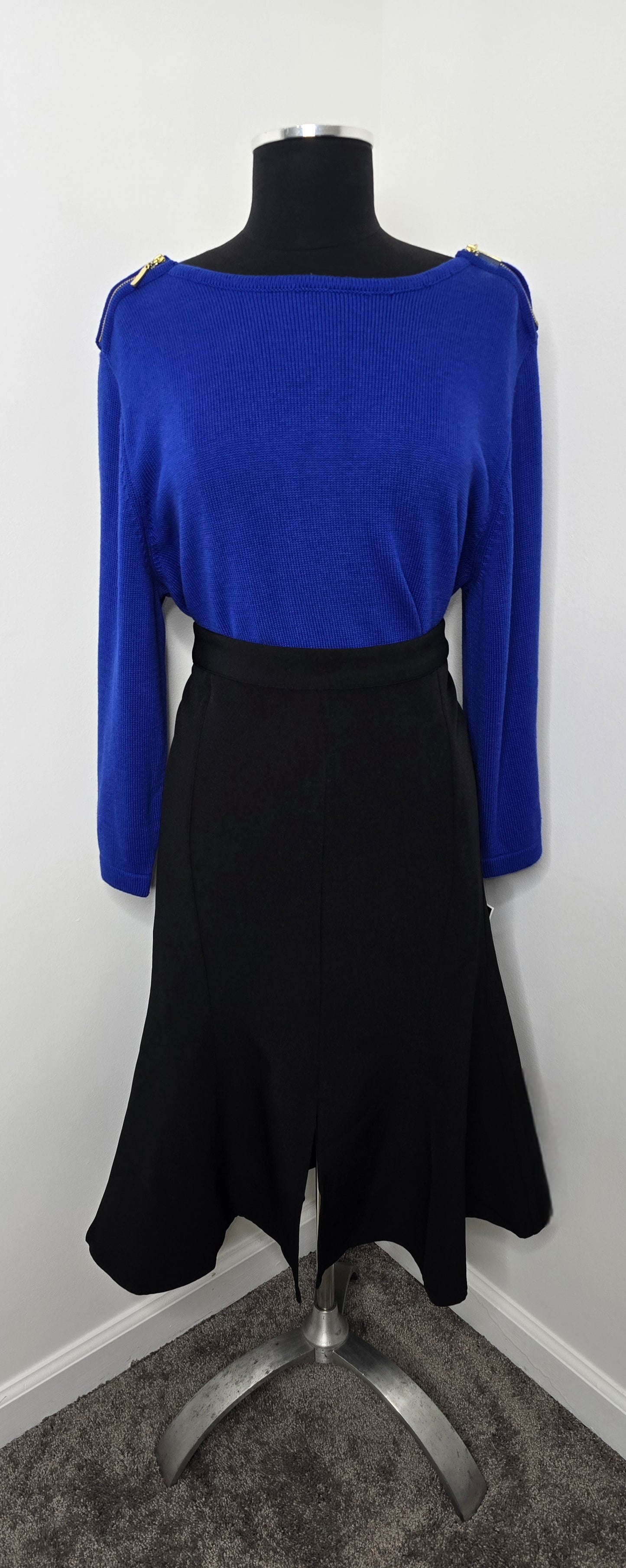 The Drop Flaired Hi-Lo Black Skirt Sz 3X