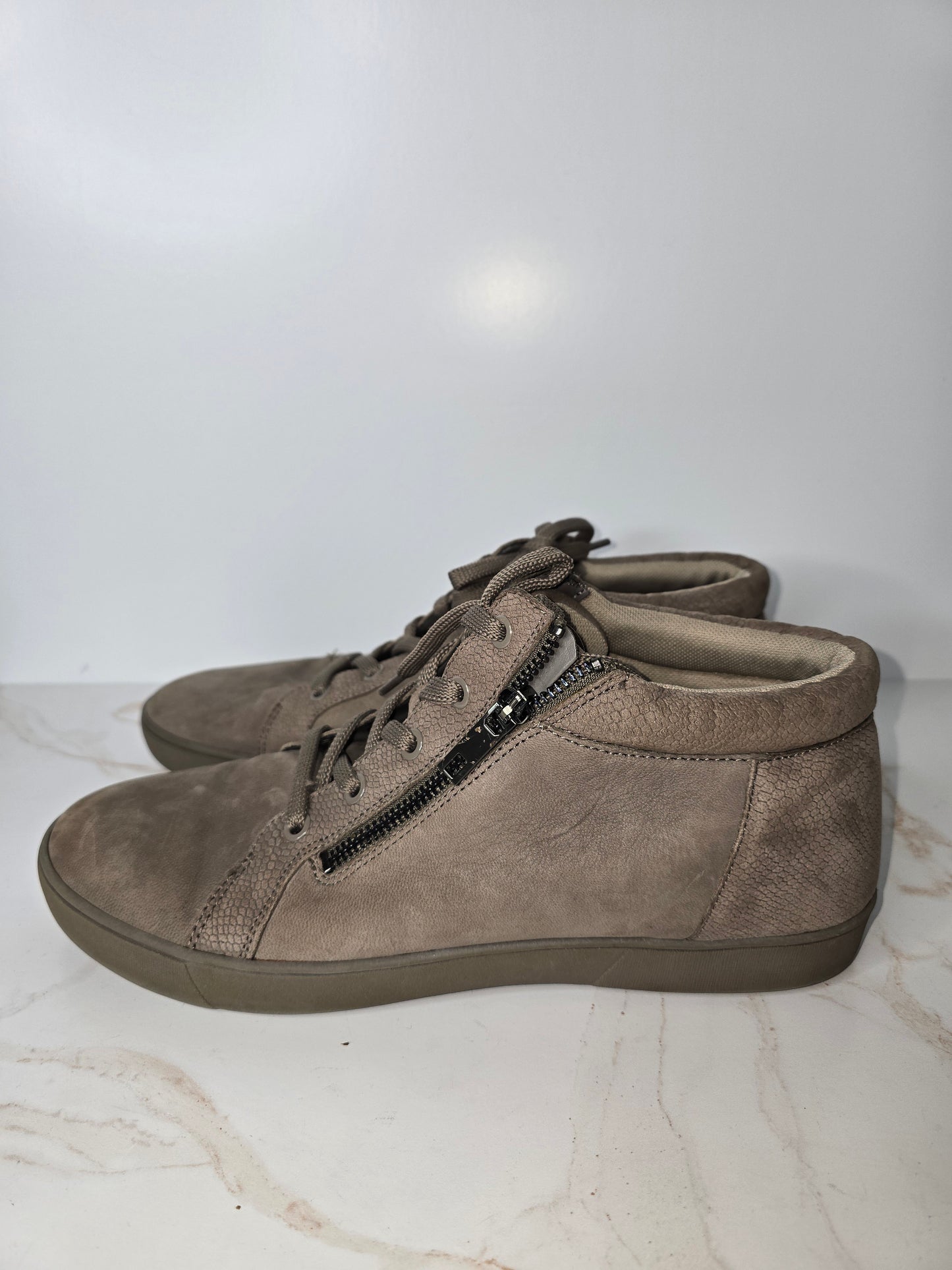 Naturalizer Womens Size 11 M Motley Suede Leather Casual Boot Sneakers Taupe