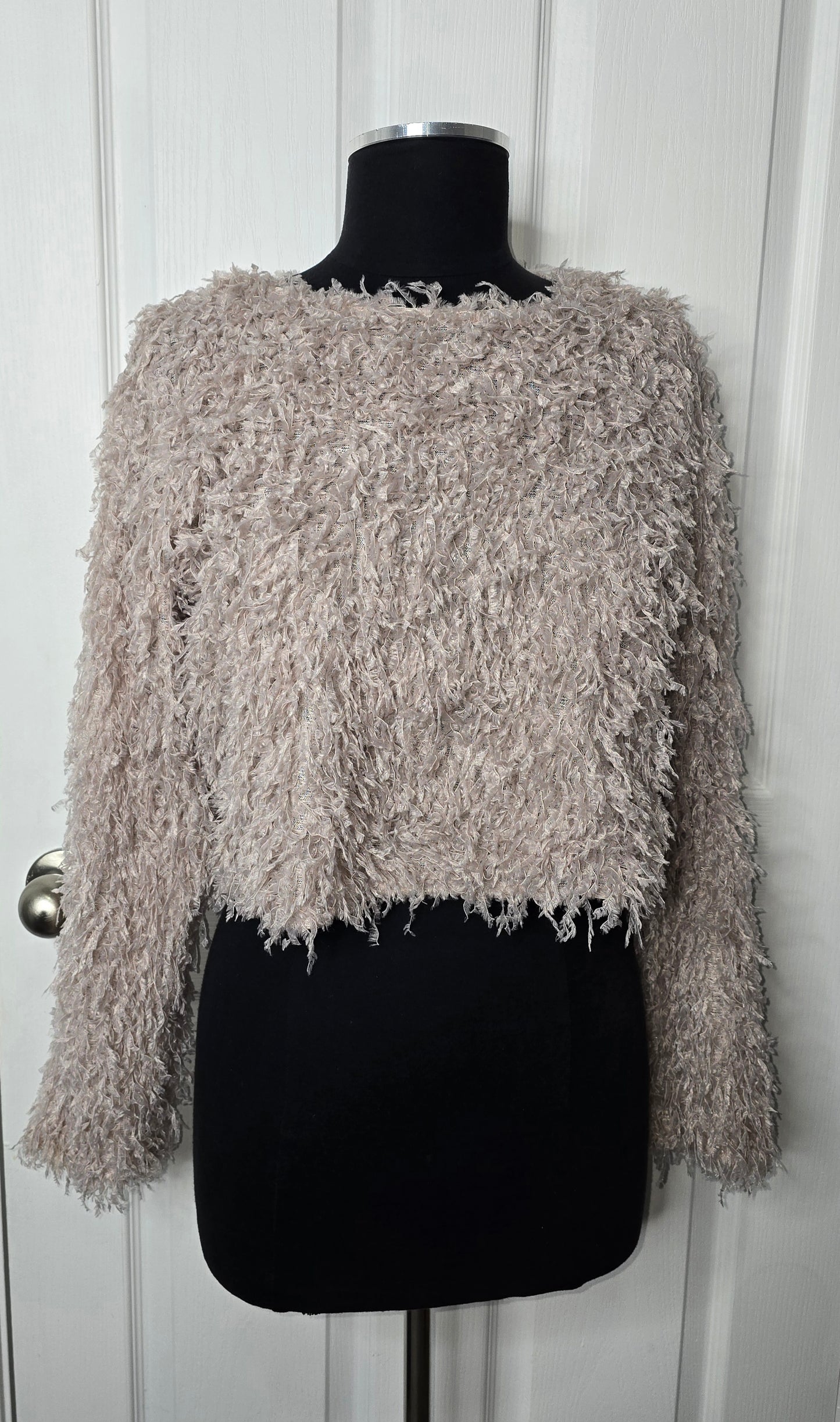 Zara Feather Crop Sweater Sz L