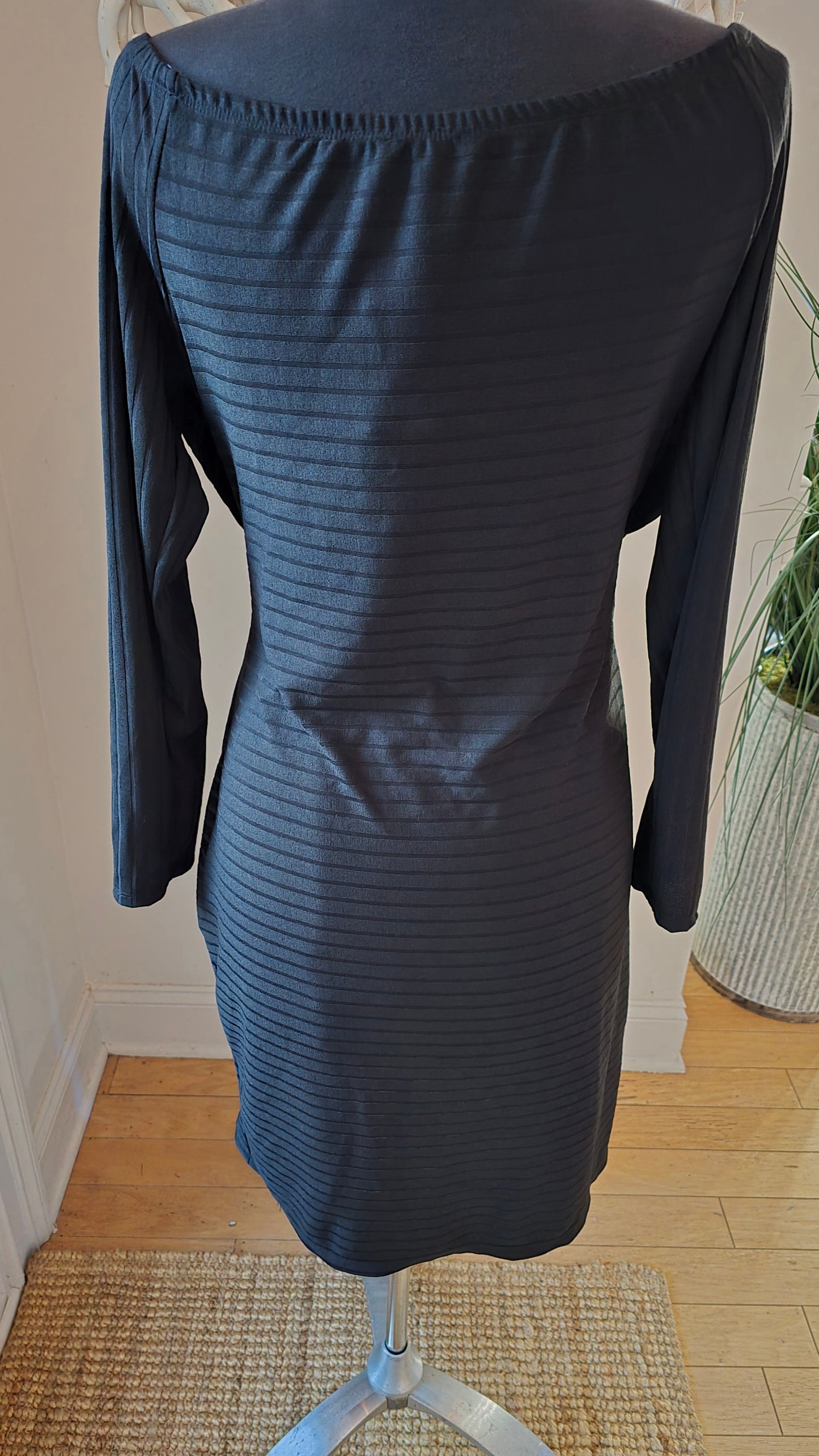 Iris Black Faux Wrap Dress Sz 1X/2X