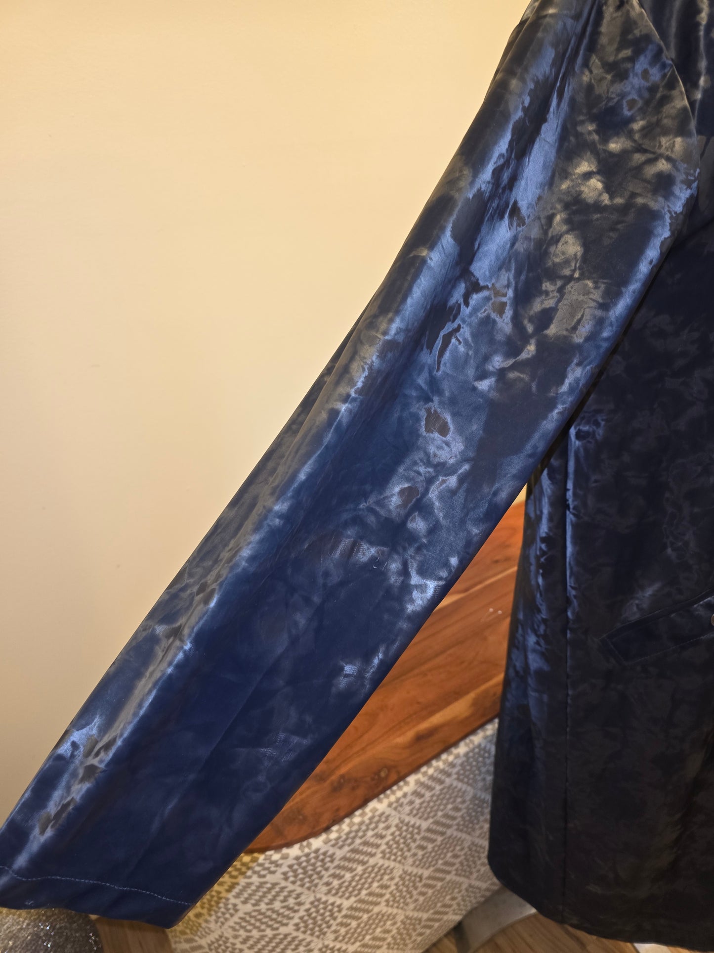 Rains Long Velvet Effect Waterproof Raincoat Sz M