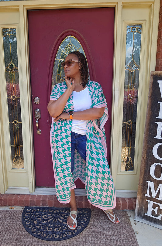 Check Me Out Kimono Pink & Green