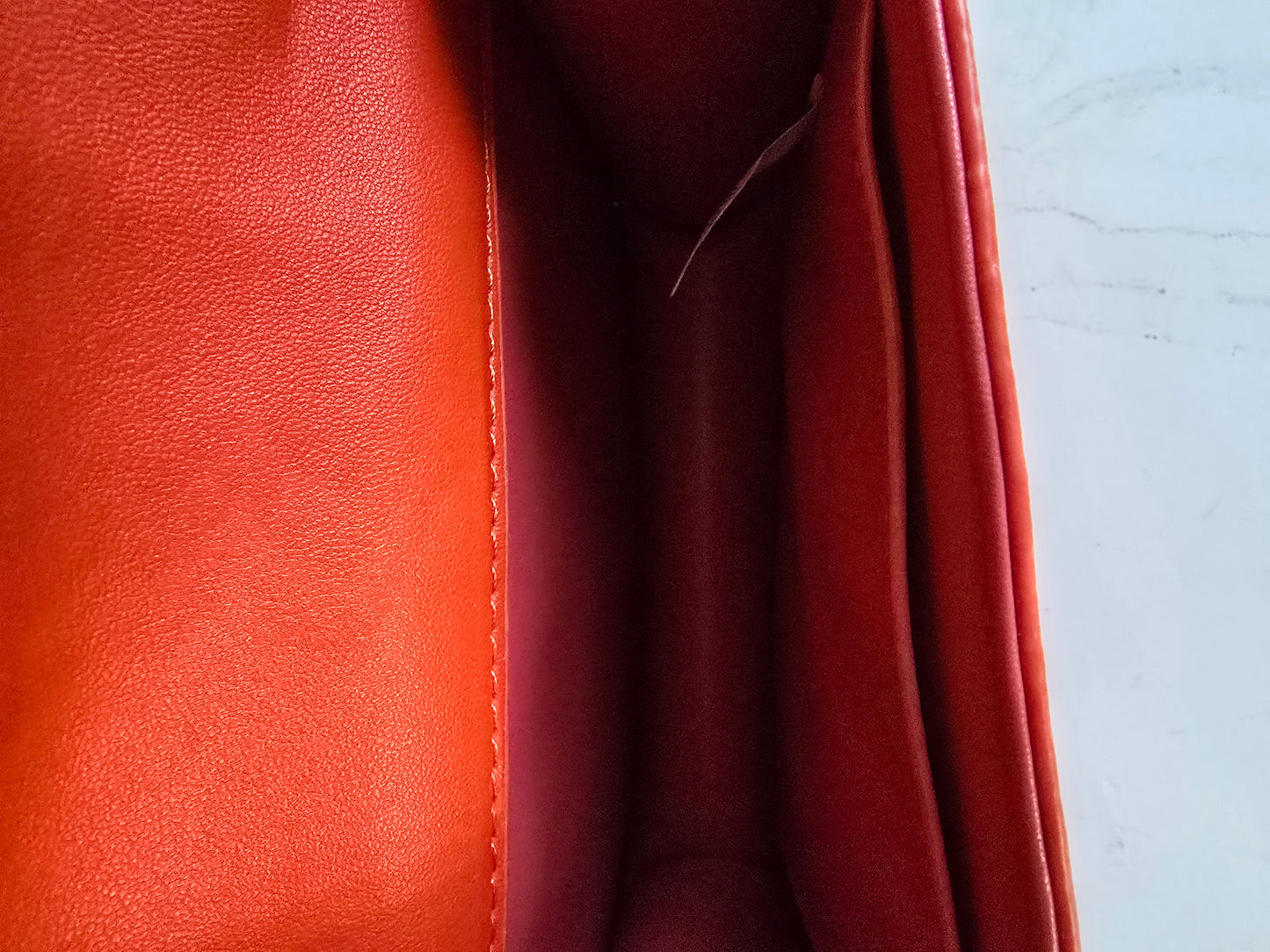 Orange Faux Skin Mini Handbag