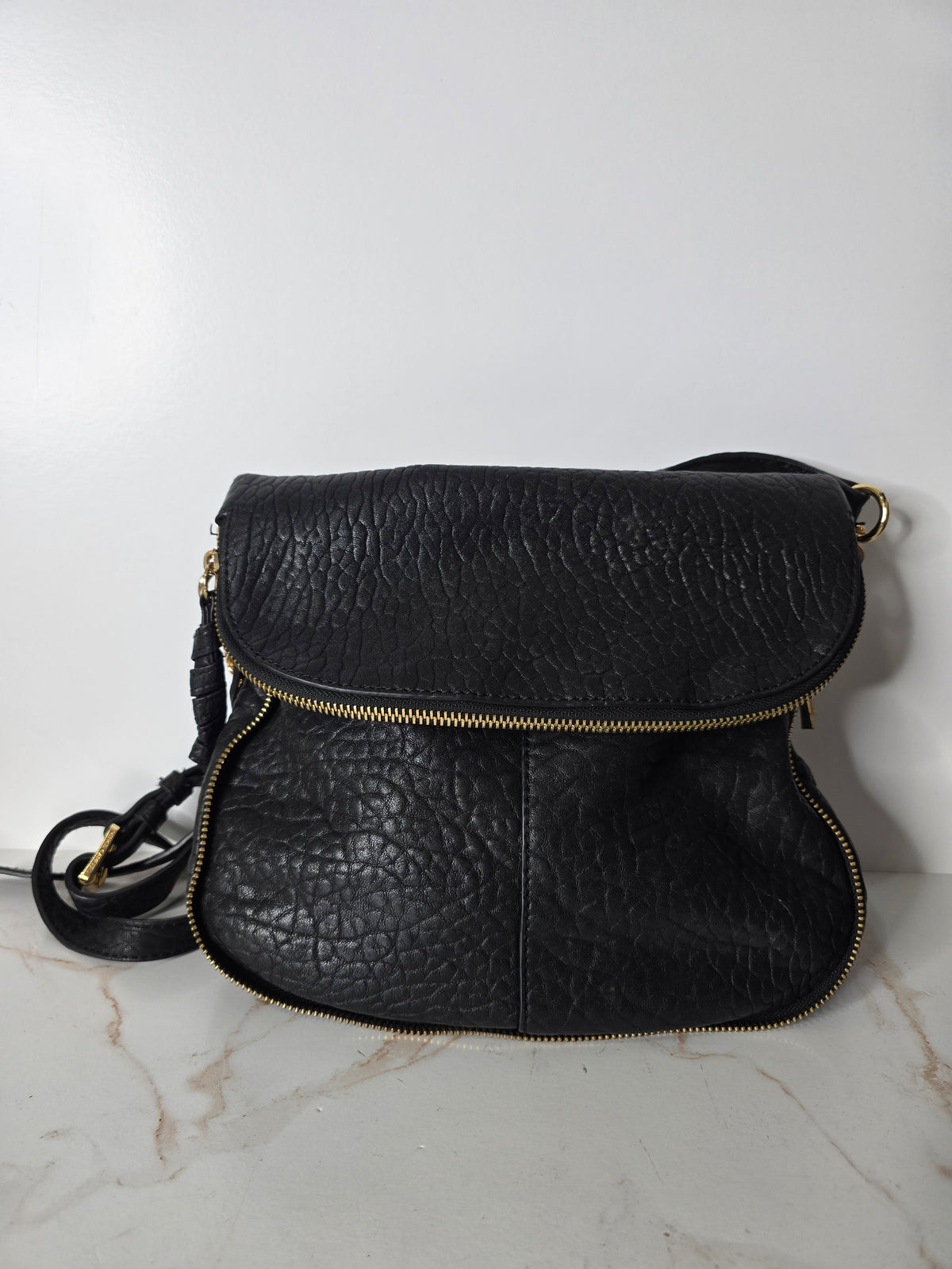 Vince Camuto Cory Black Leather Crossbody Bag