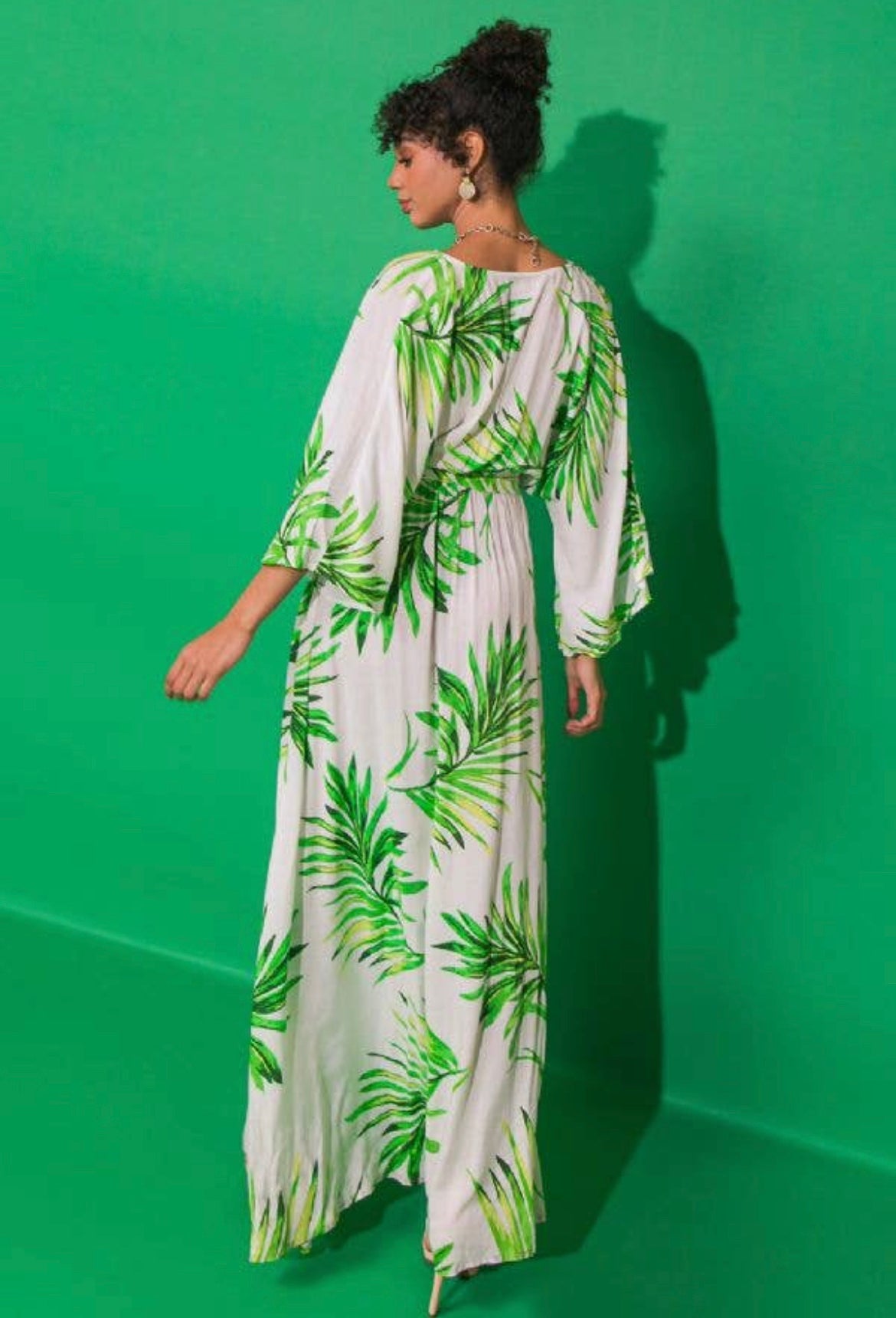 Palm Tree Leaf Dress With Split