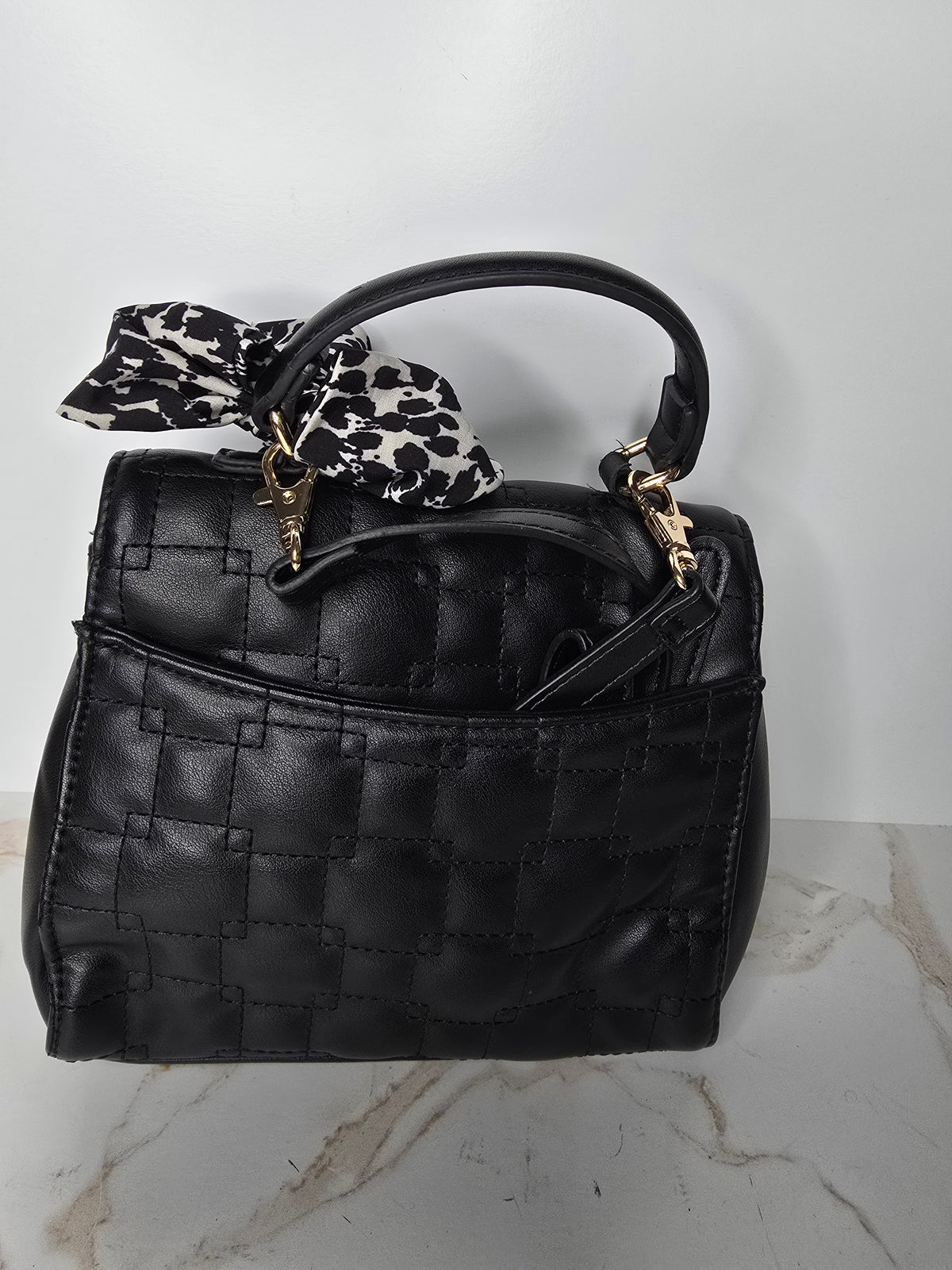 Anne Klein Black Quilted Crossbody Bag