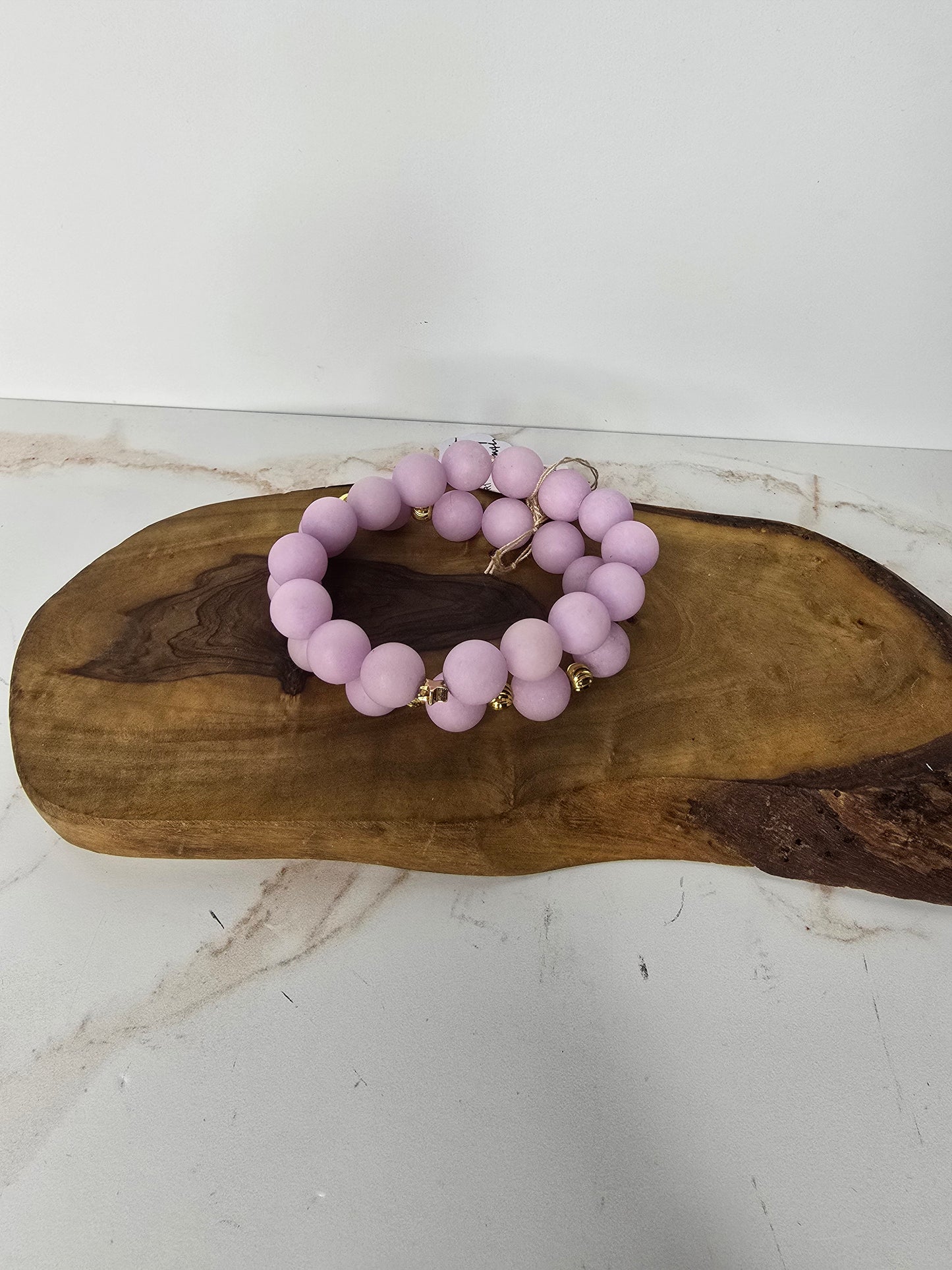 Lavender Jade Beaded Crystal Bracelet