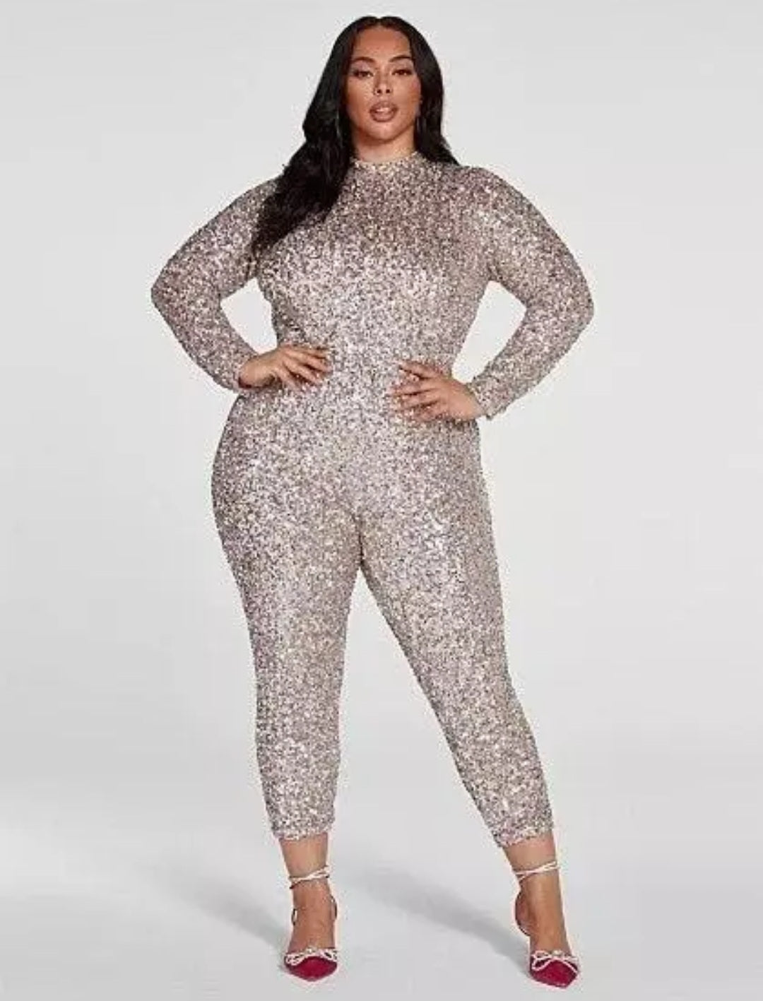 Fashion To Figure Sequin Catsuit Sz 3X