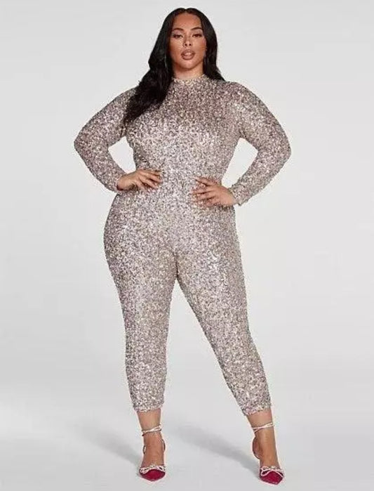 Fashion To Figure Sequin Catsuit Sz 3X
