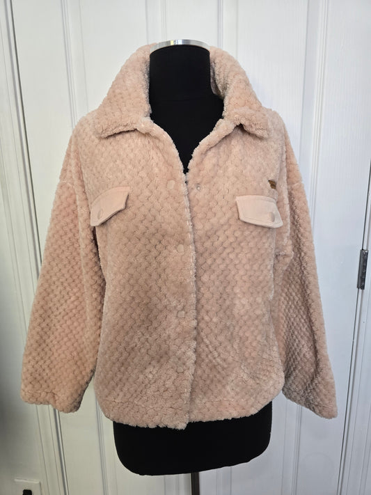 Simply Southern Sherpa Shacket Pink Sz M