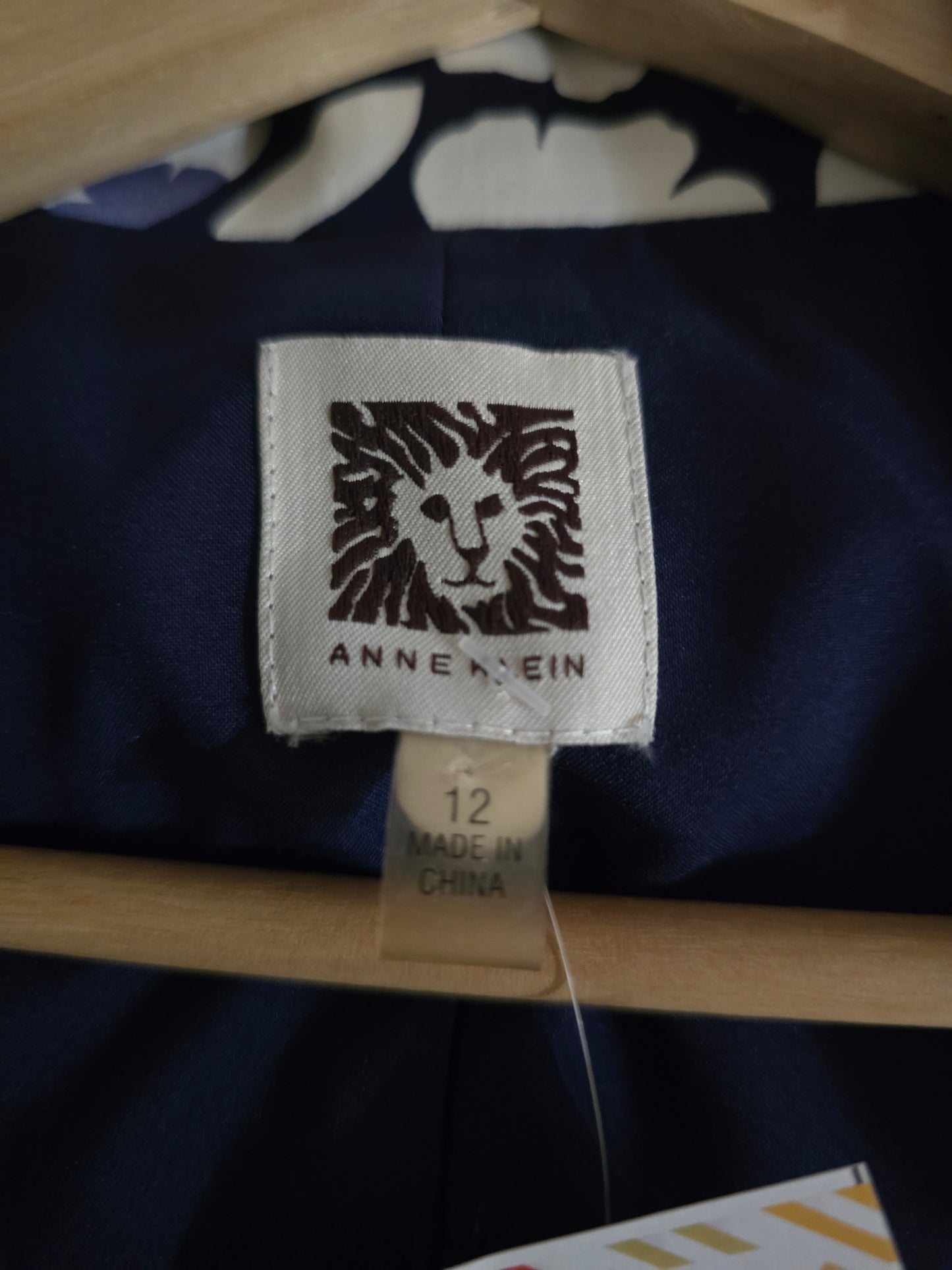 Navy Blue & White Faux Wrap Dress Sz 12