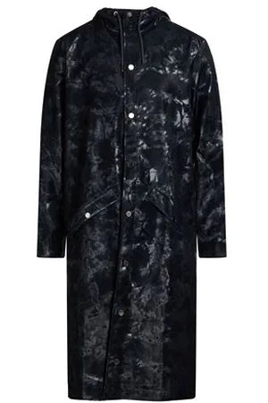 Rains Long Velvet Effect Waterproof Raincoat Sz M