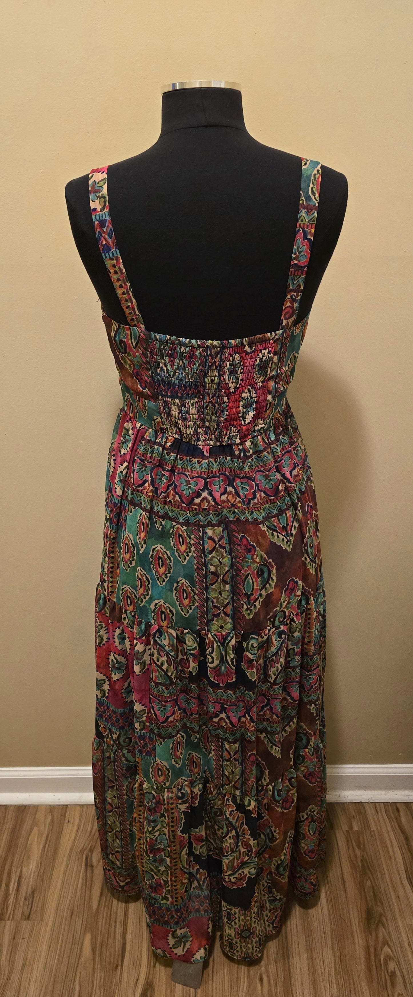 Multi-Colored Tiered Dress Sz 8