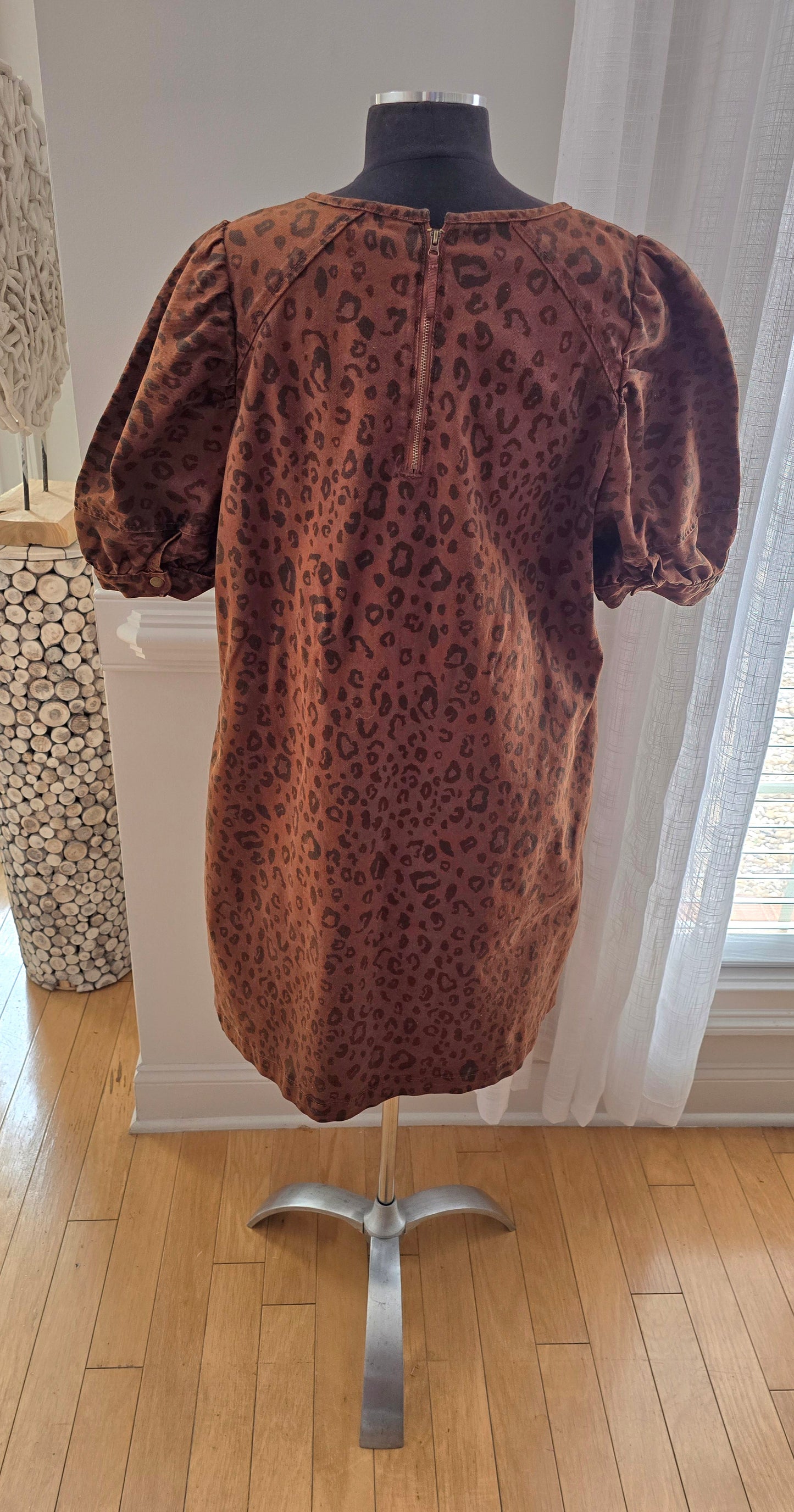 Universal Thread Animal Print Denim Dress Sz 16