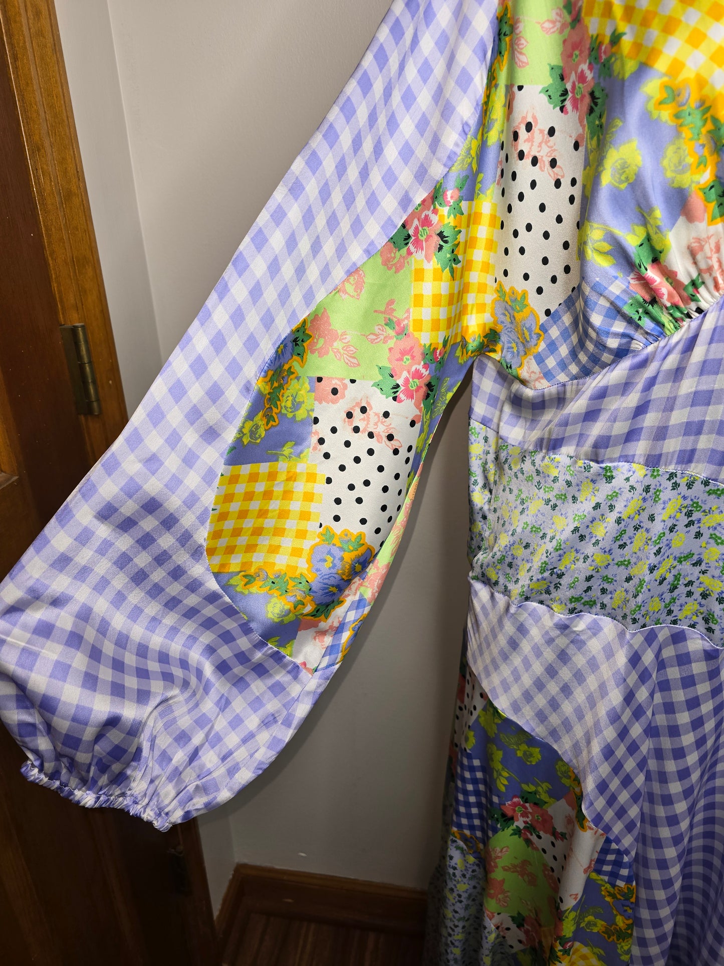 Asos Design Multi Print Dress With Split Sz 14