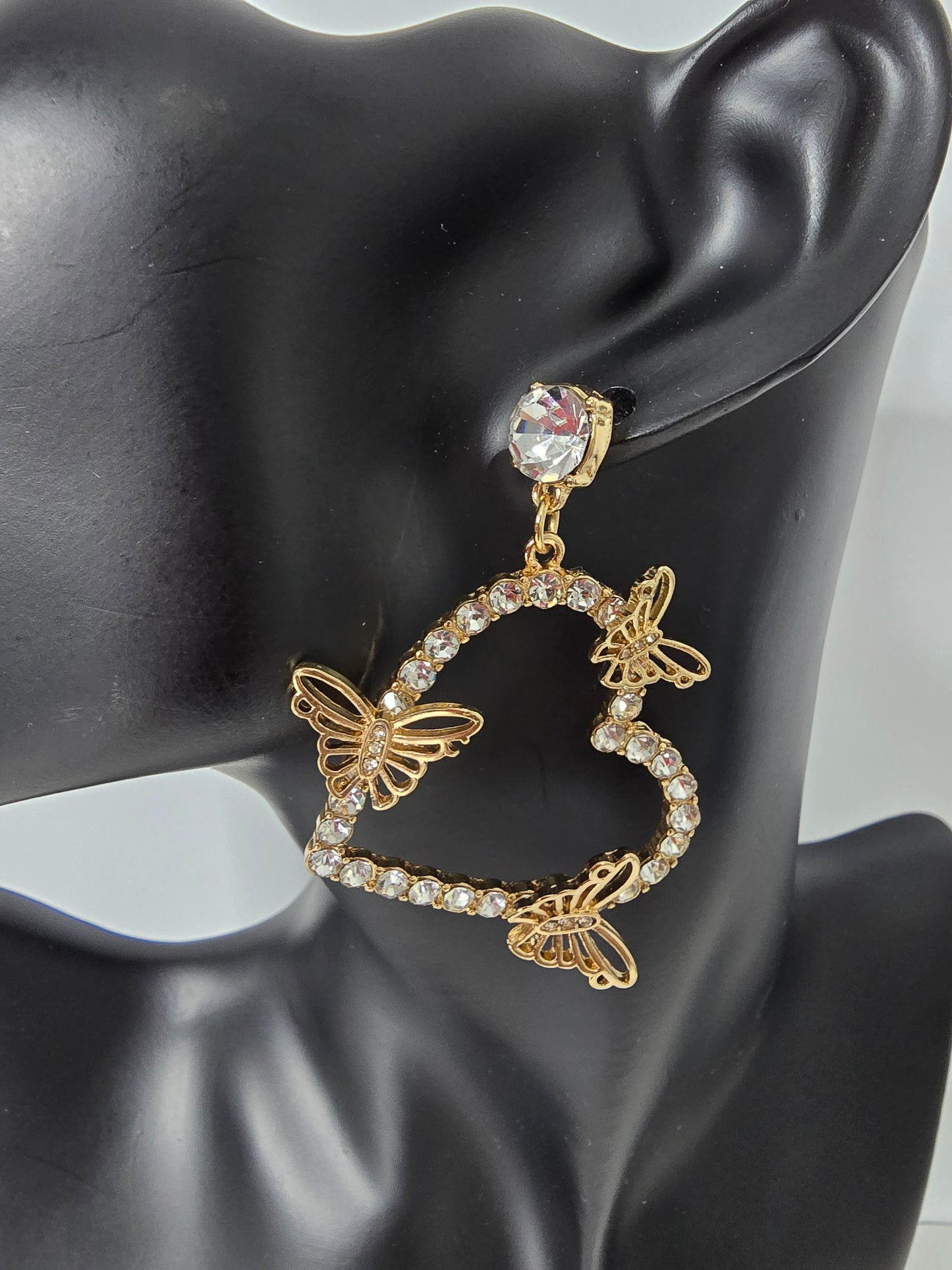 Butterfly Heart Earring Gold