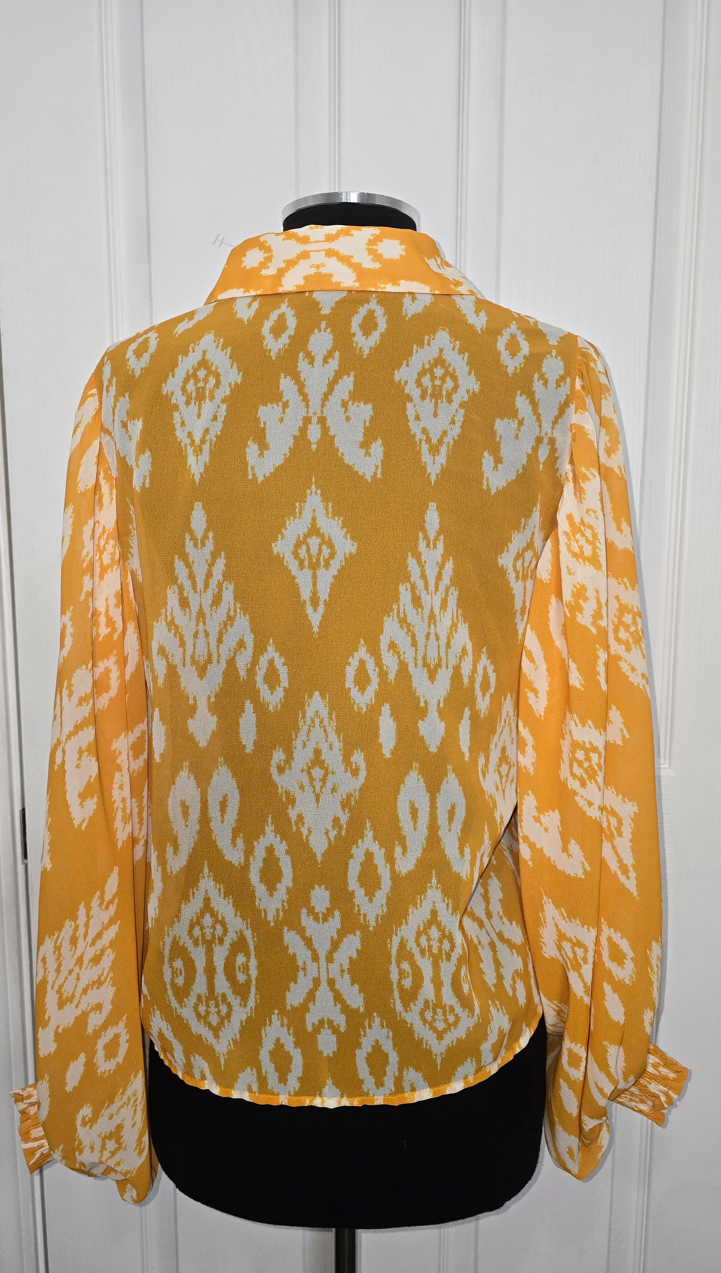 Fall Bloom Sheer Blouse Sz S (fits a M)