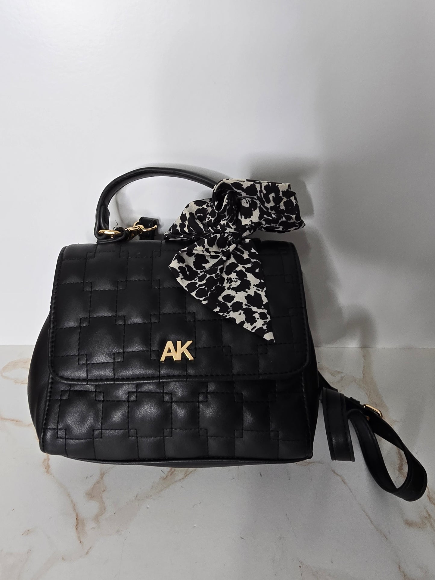 Anne Klein Black Quilted Crossbody Bag