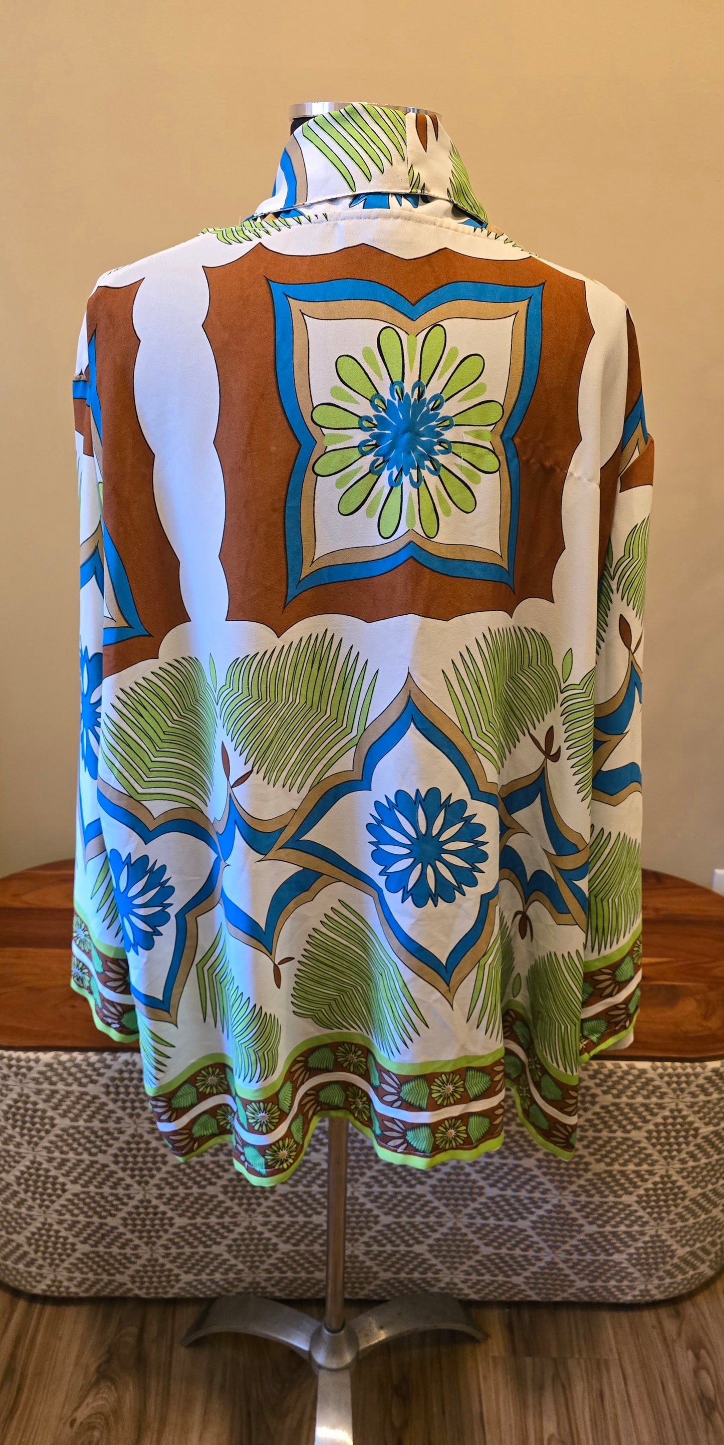 Green Multi-Colored Kimono Sz 22/24