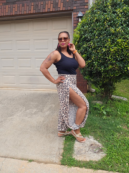 Genie Harem Brown Leopard Pants