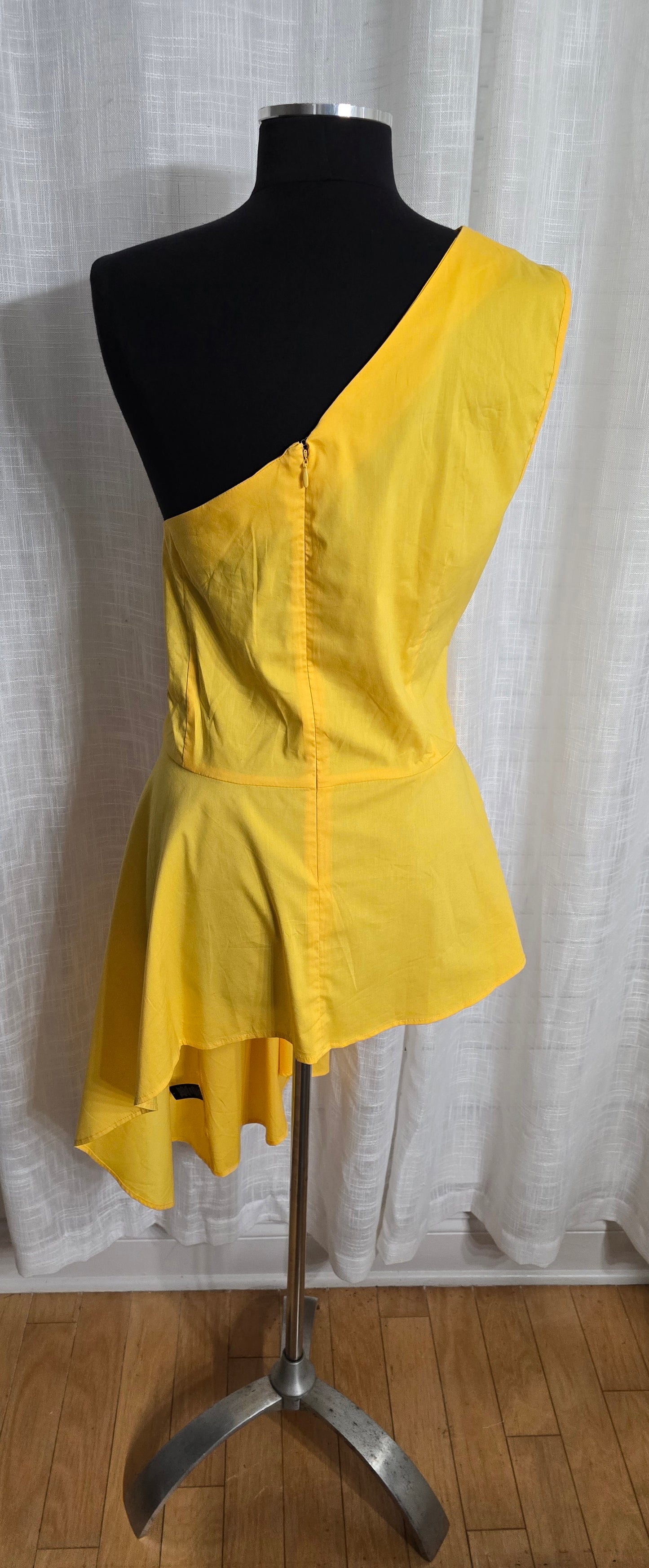 Fashion To Figure One Shoulder Asymetrical Yellow Top Sz 3X