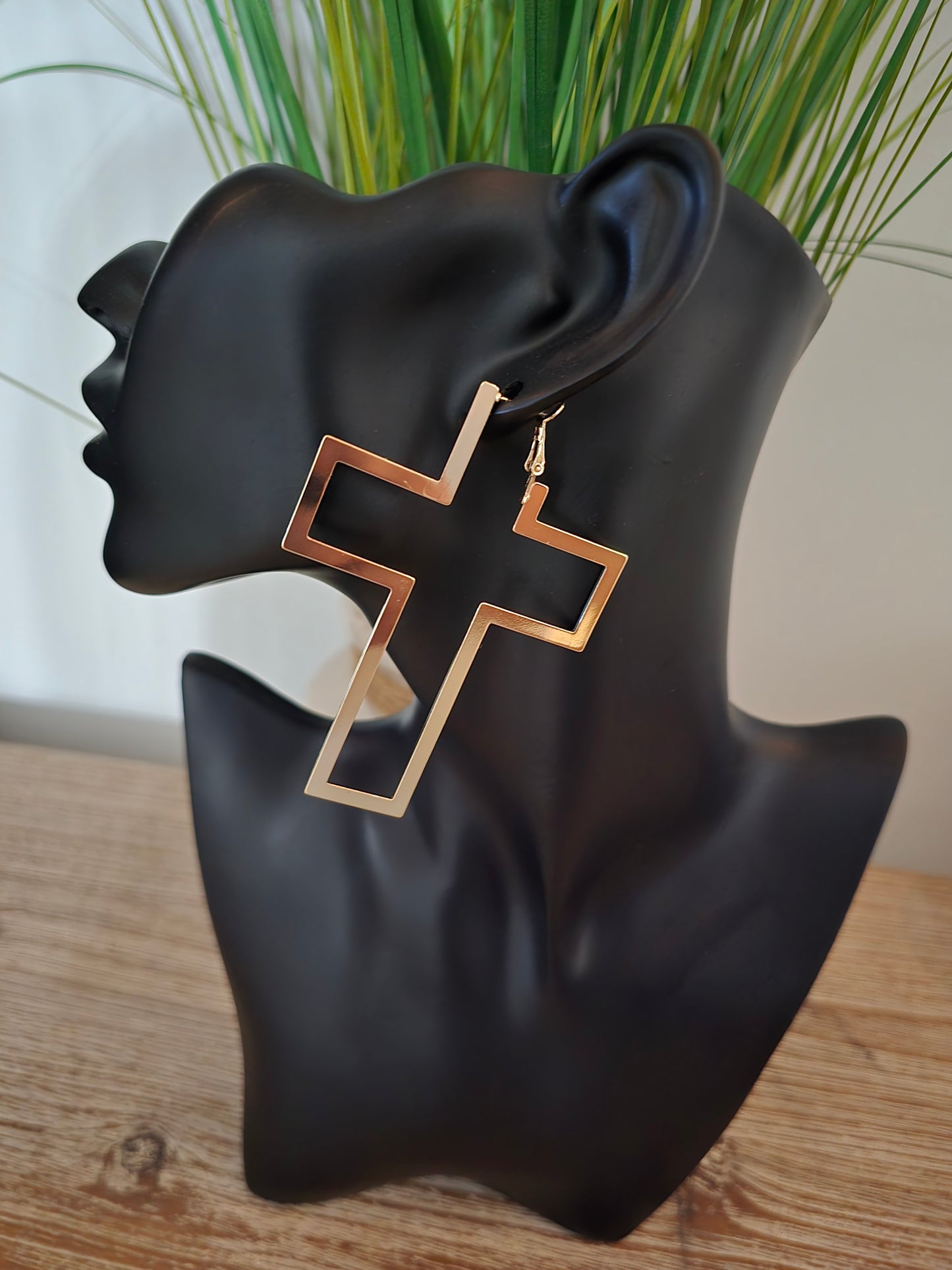 Gold Cross Earrings