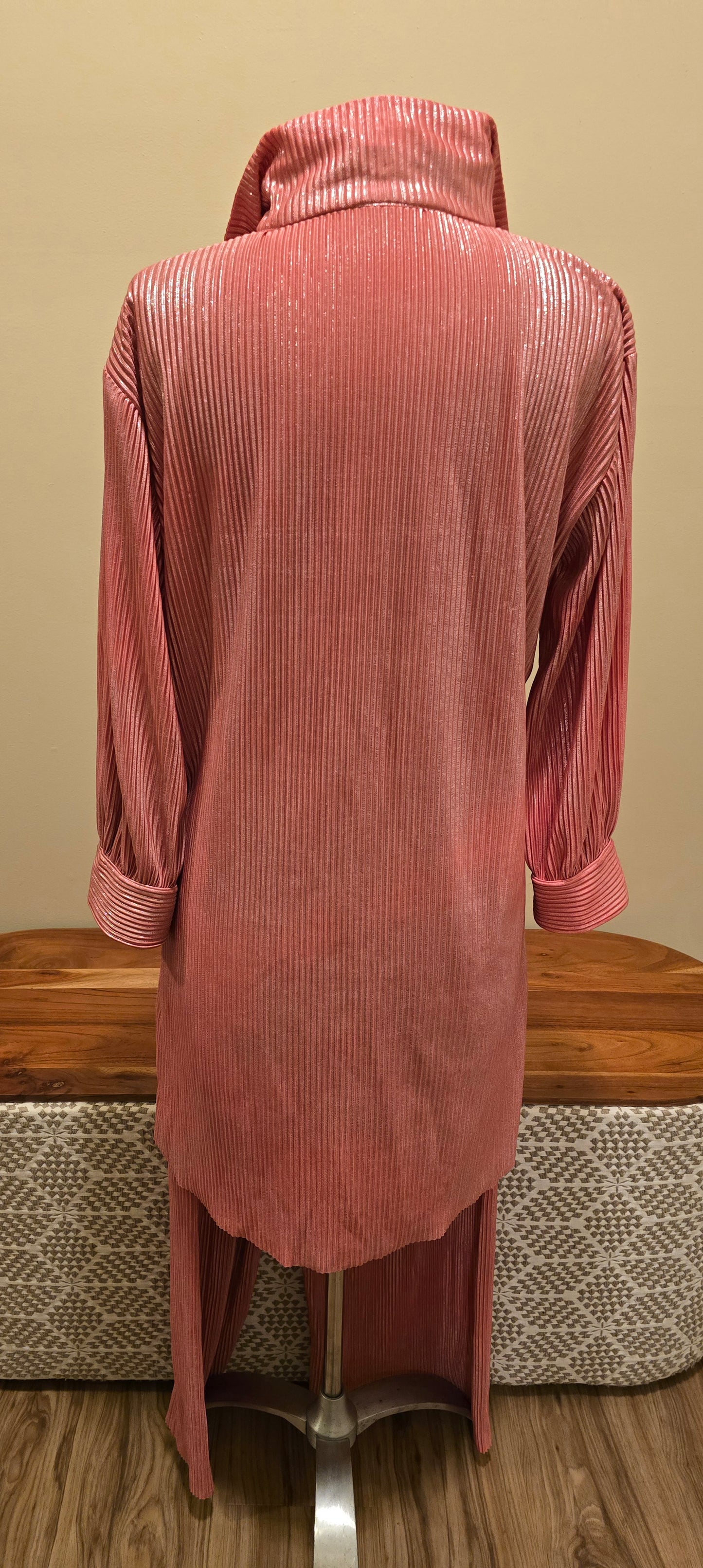 Pink Shimmery Pleated 2 Piece Set Sz M