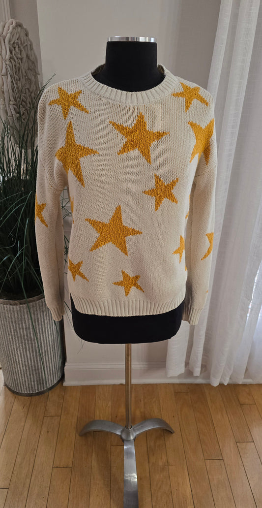 Marled Star Sweater Sz M