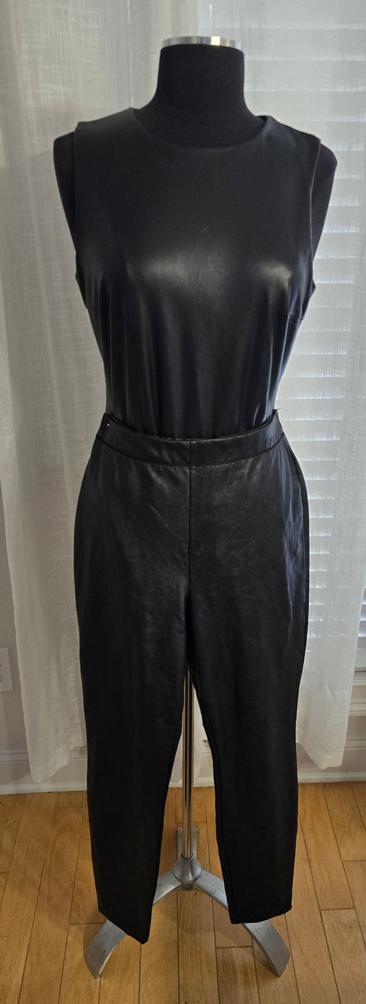 Express Faux Leather Body Suit & Leggings Sz L