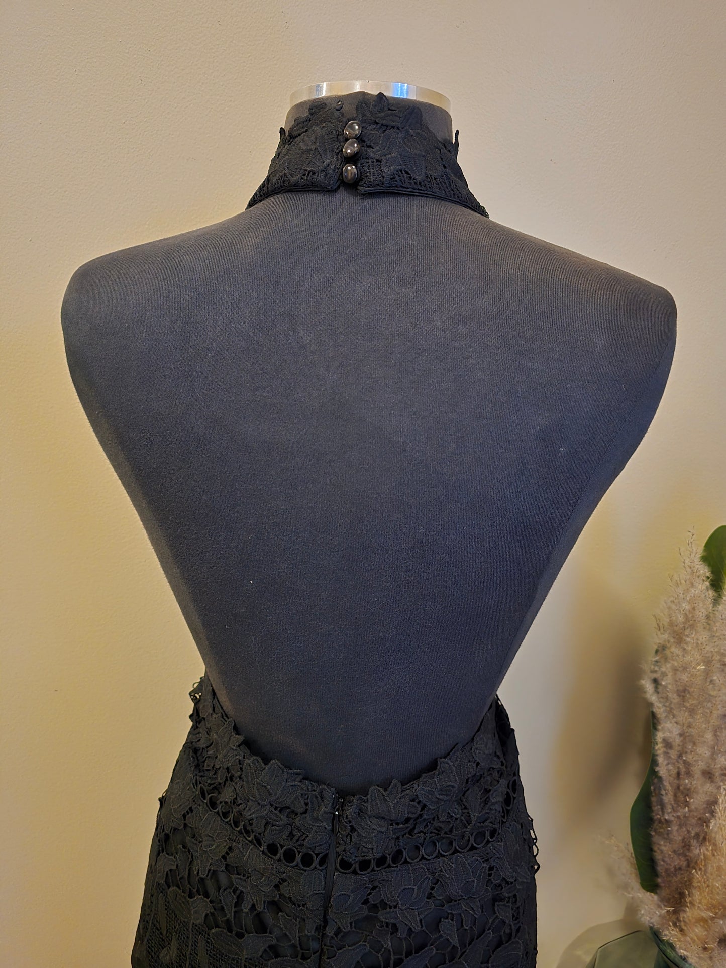 Fashion Nova Black Halter Lace Midi Dress Sz 3X