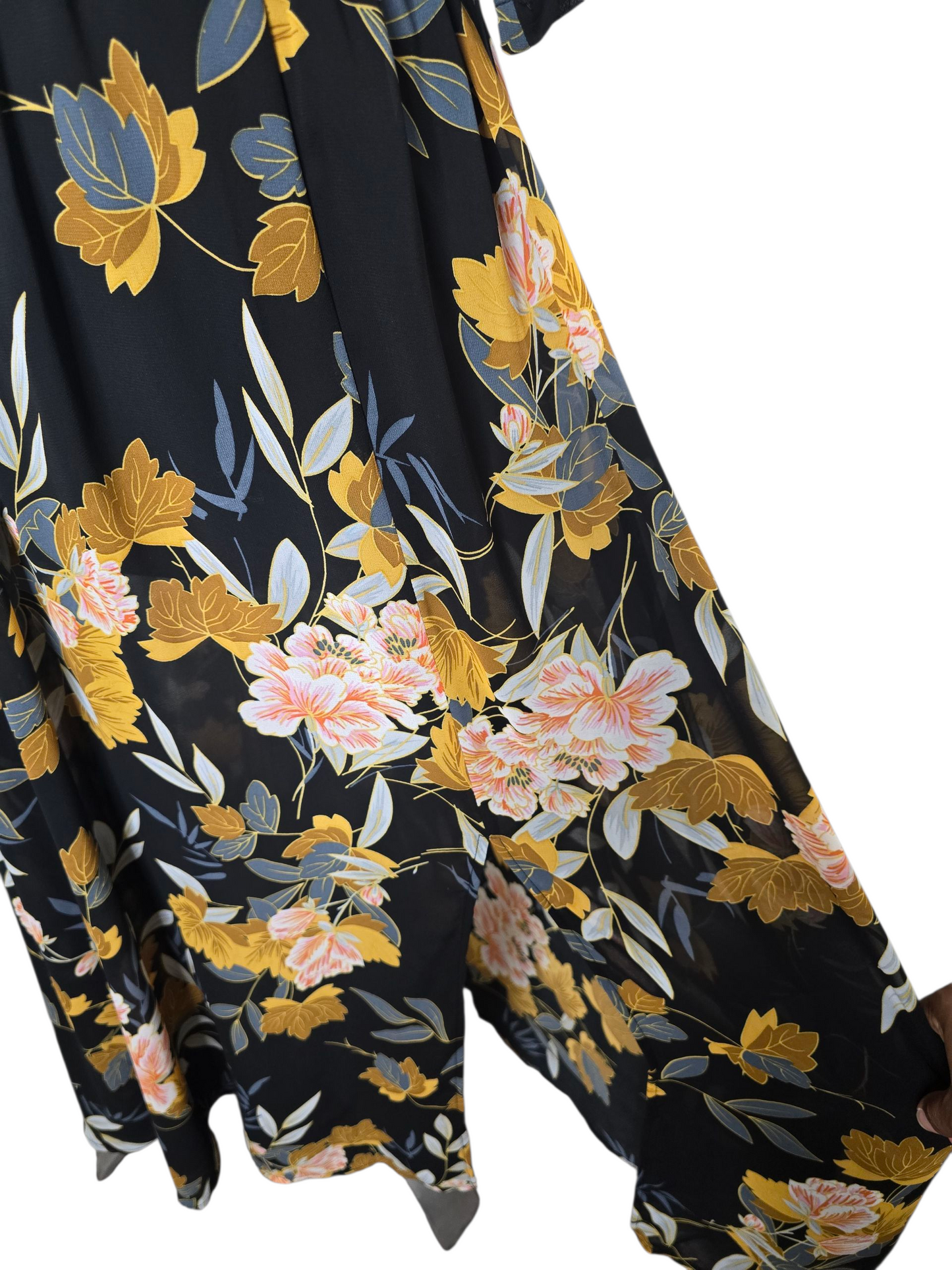 Anrabess Floral Dolman Sleeve Dress Sz M