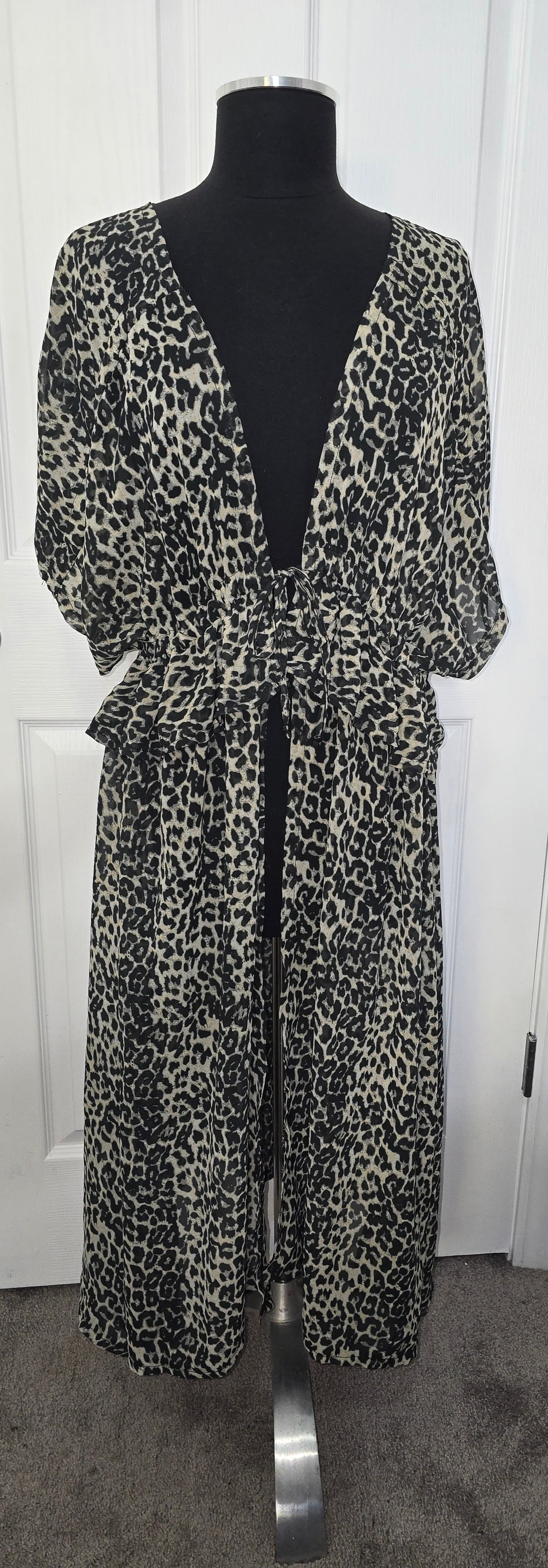Animal Print Dolman Sleeve Duster Sz 2X/3X
