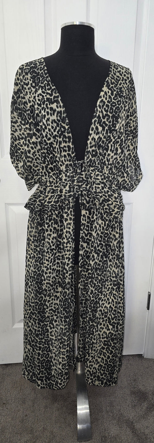 Animal Print Dolman Sleeve Duster Sz 2X/3X