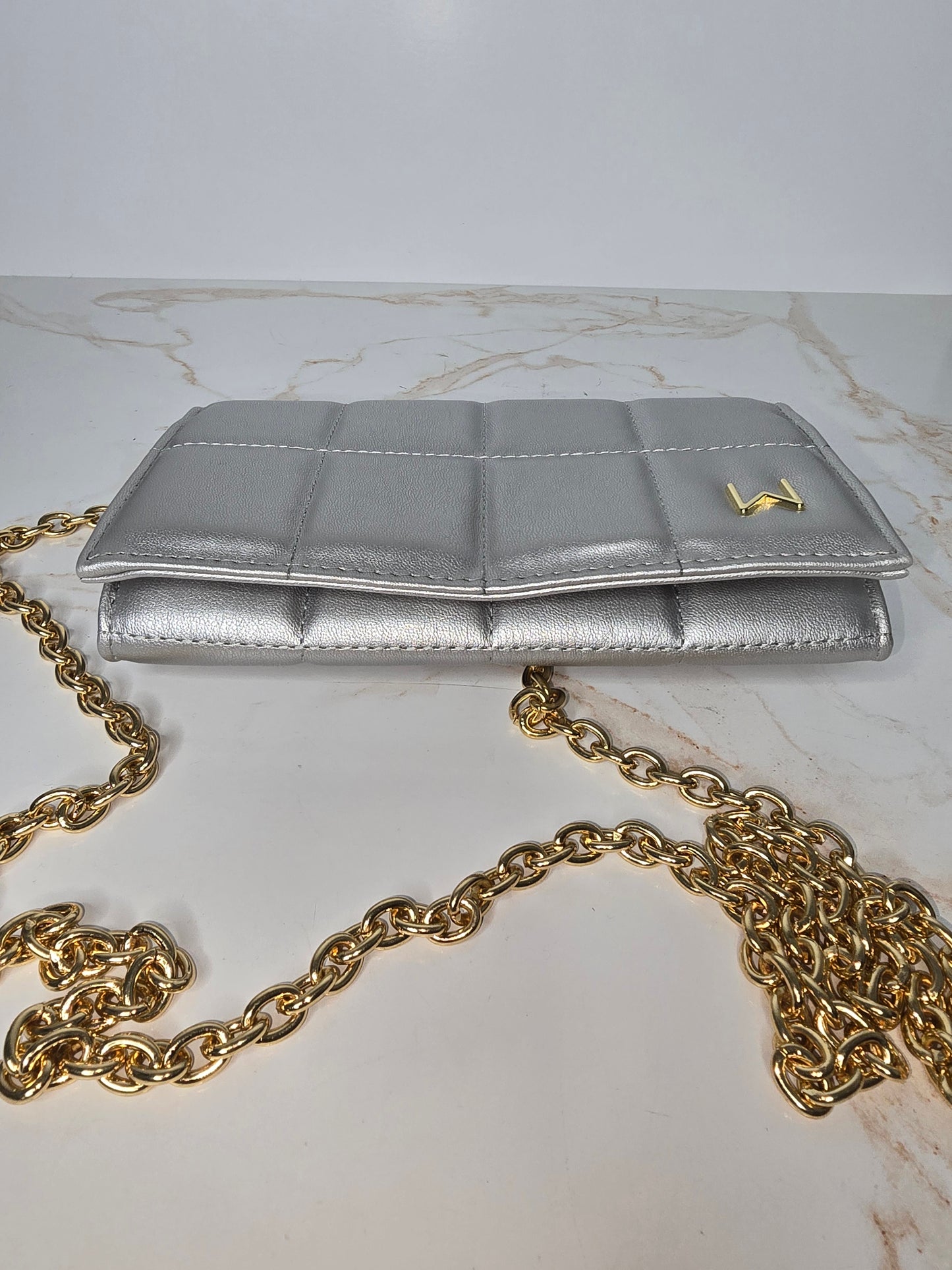 House of Want Silver Vegan Chain Crossbody