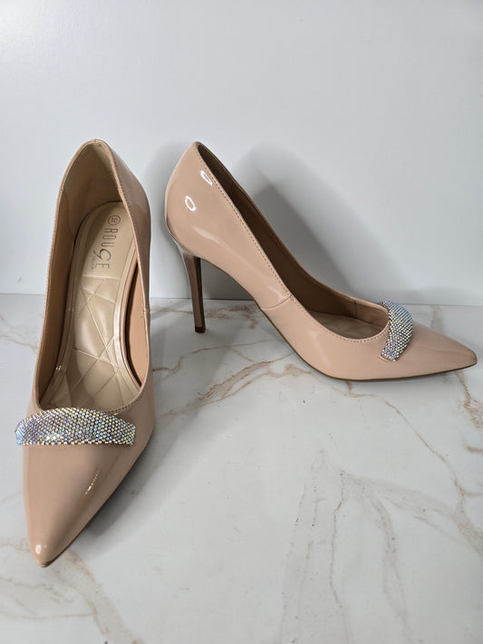 Rouge Helium Nude Rhinestone Pump Sz 10