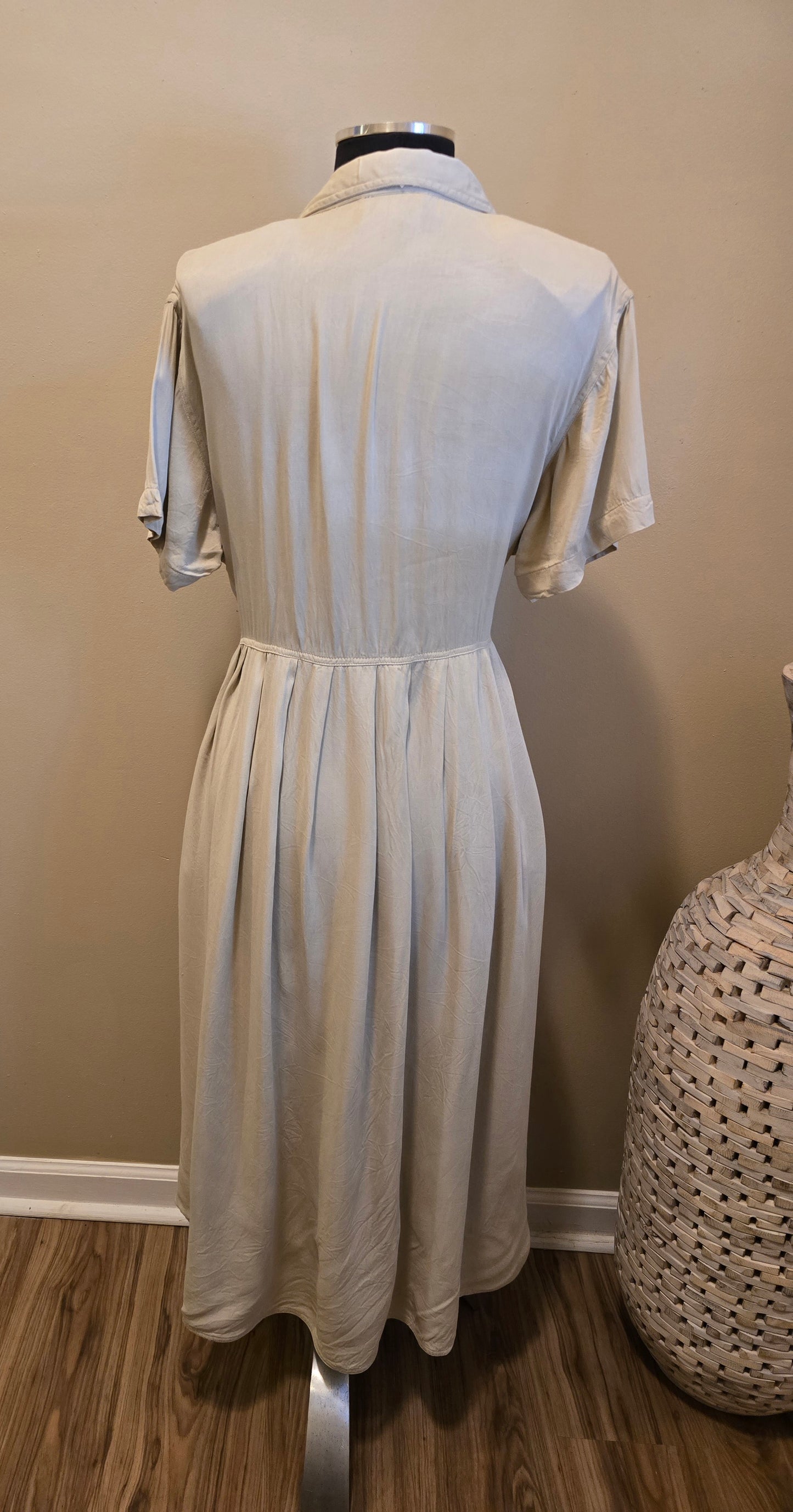 Khaki Colored Rayon Dress Sz XL