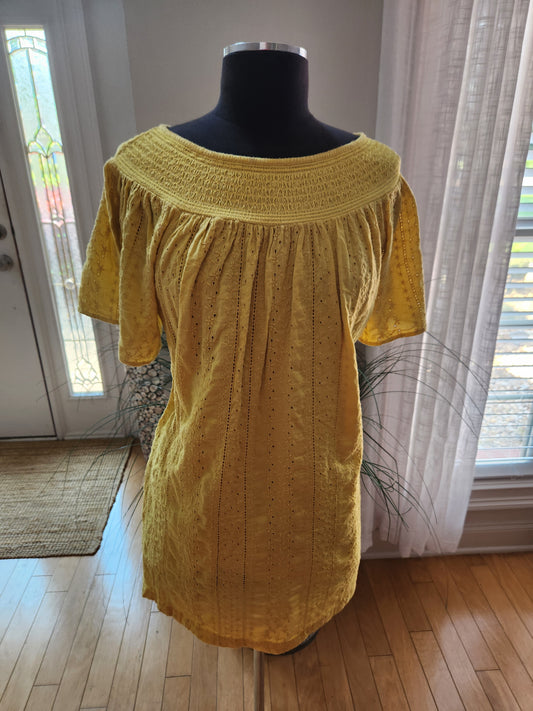 Old Navy Mustard Dress Sz Large Petite