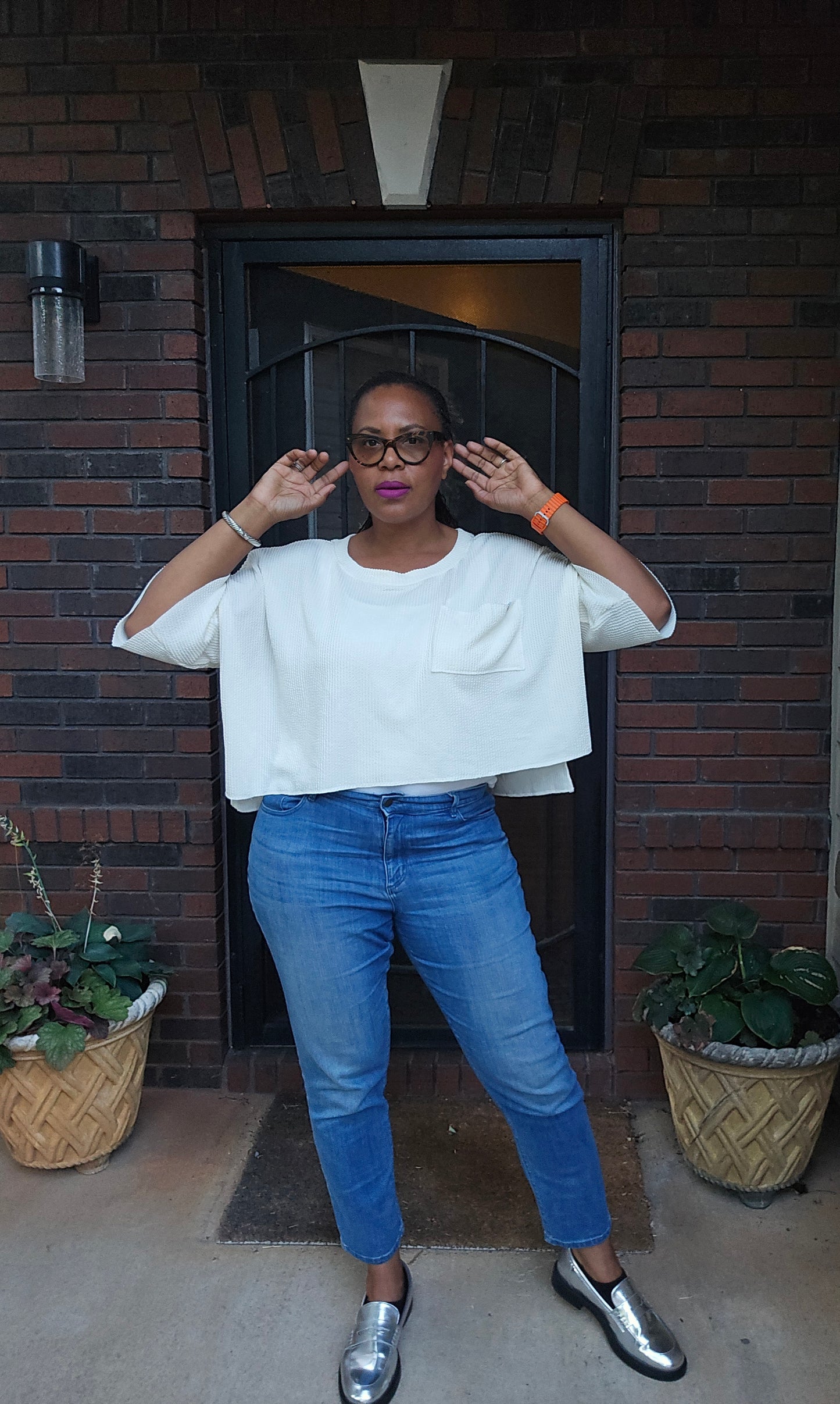 Simply Southern Ribbed Hi-Lo Top Cream