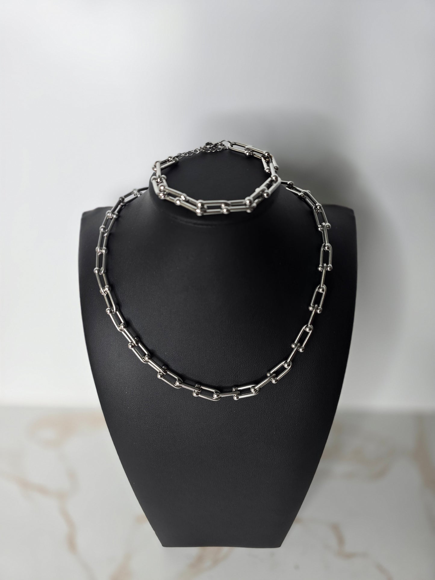 The Knot Two Piece Stainless Steel Necklace Set