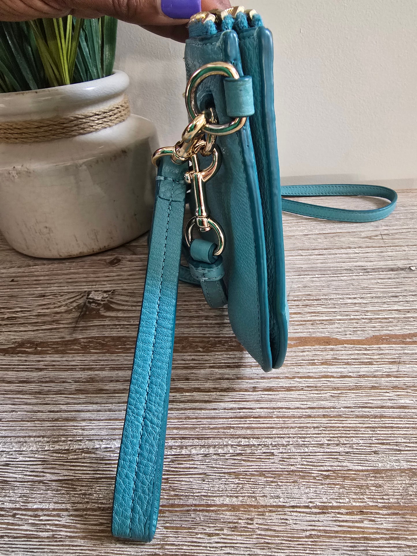 Coach Turquoise Leather Cross Body