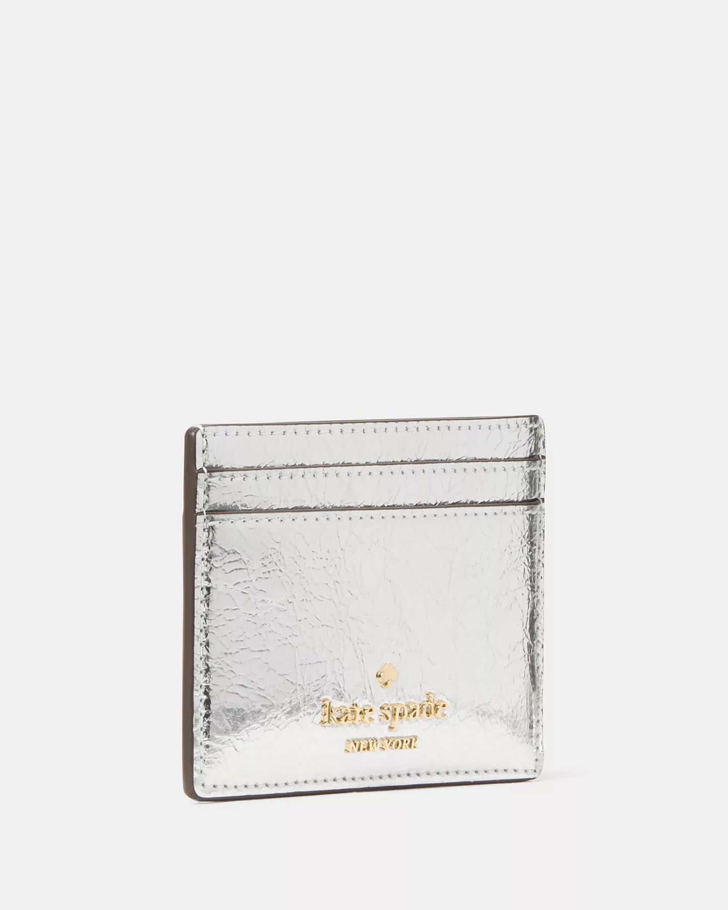 Kate Spade Madison Crinkle Metallic Small Slim Card Holder
