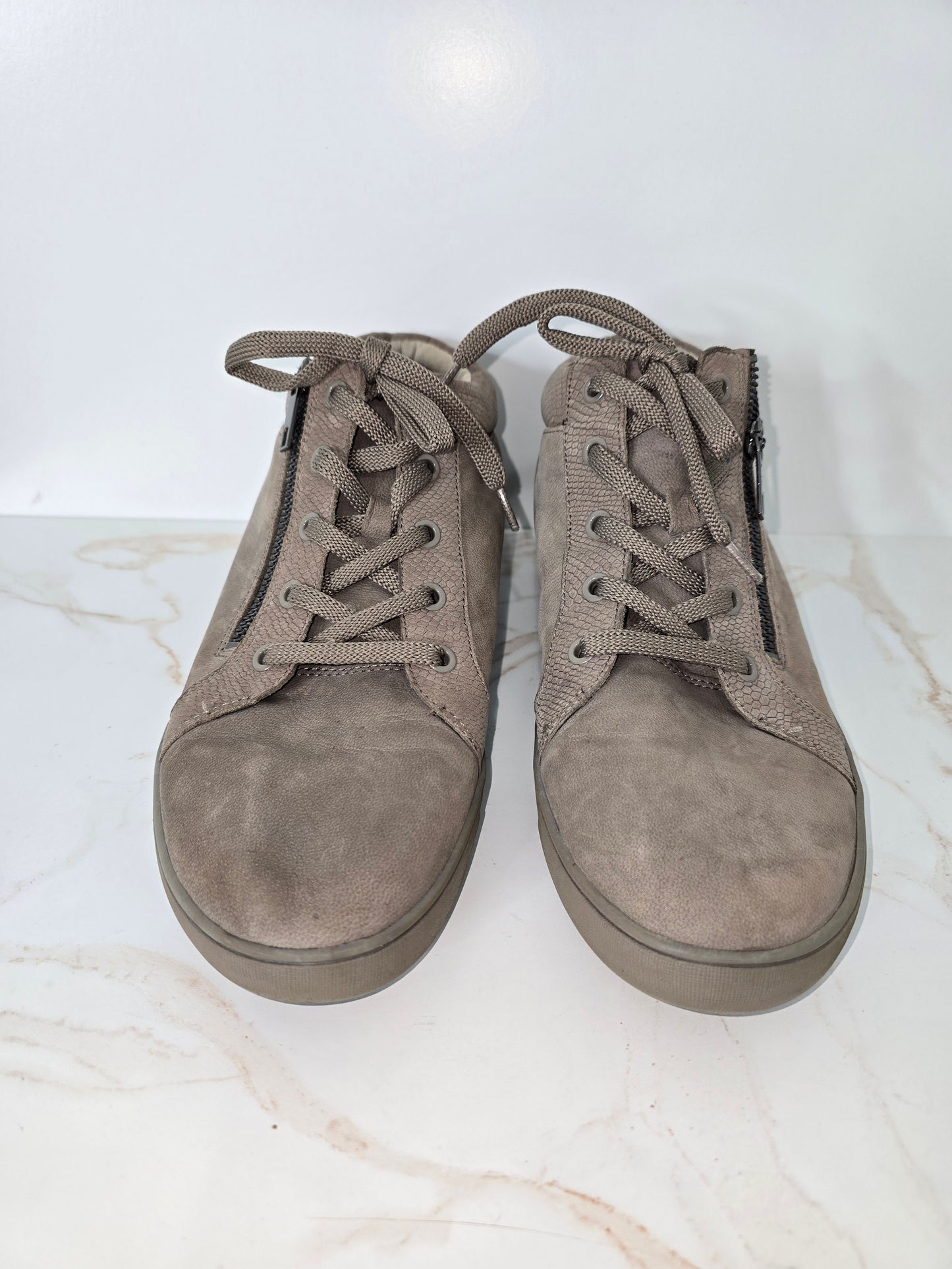 Naturalizer Womens Size 11 M Motley Suede Leather Casual Boot Sneakers Taupe