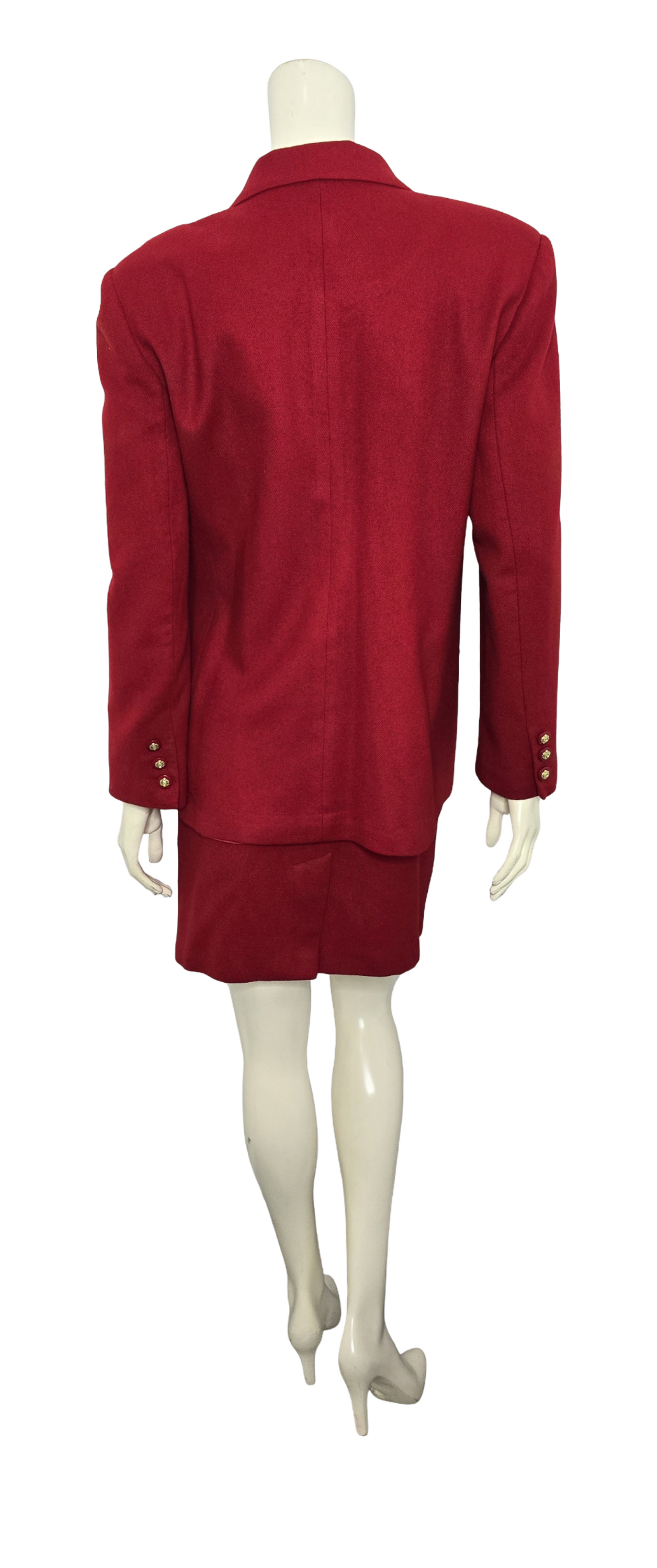 Vintage Norton McNaughton Double-Breasted Red Wool Suit Sz 12