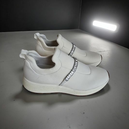 Nordstrom Rack Embellished White Slip-On Sneakers Sz 8