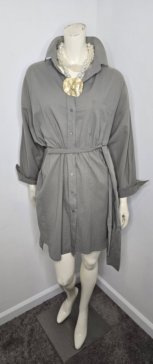 Hi-Rise Olive Shirt/Dress Sz M/L