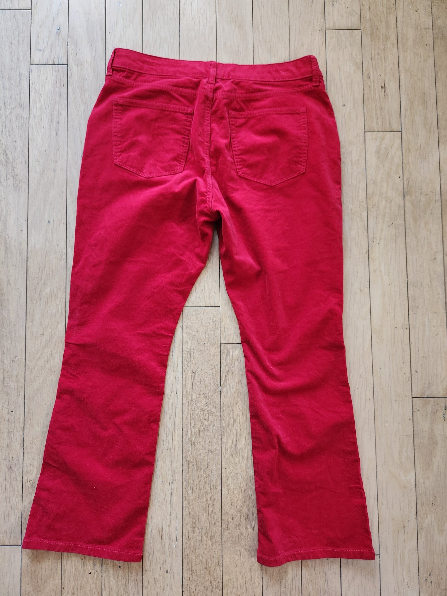 St. John's Bay Red Corduroy Bootcut Pants Sz 14 Petite