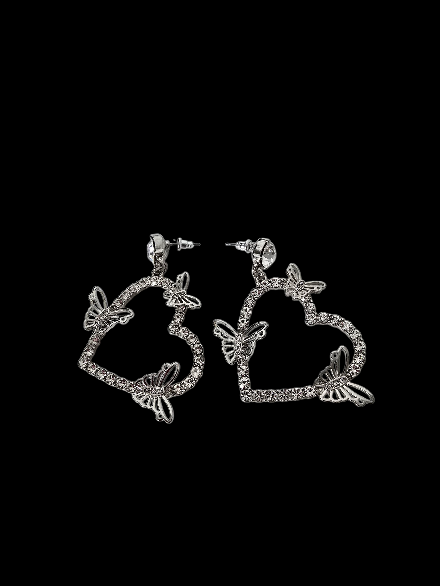 Butterfly Heart Earring Silver