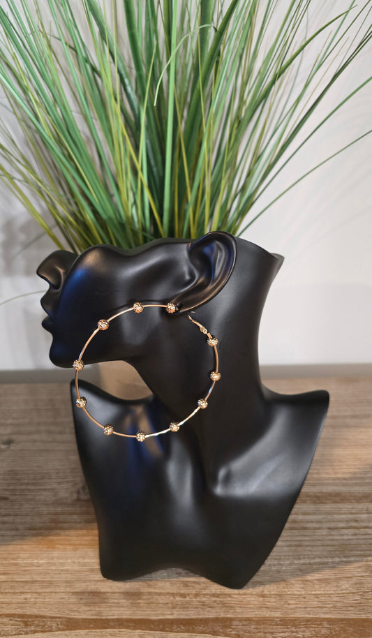 Round The World Gold Hoop Earring
